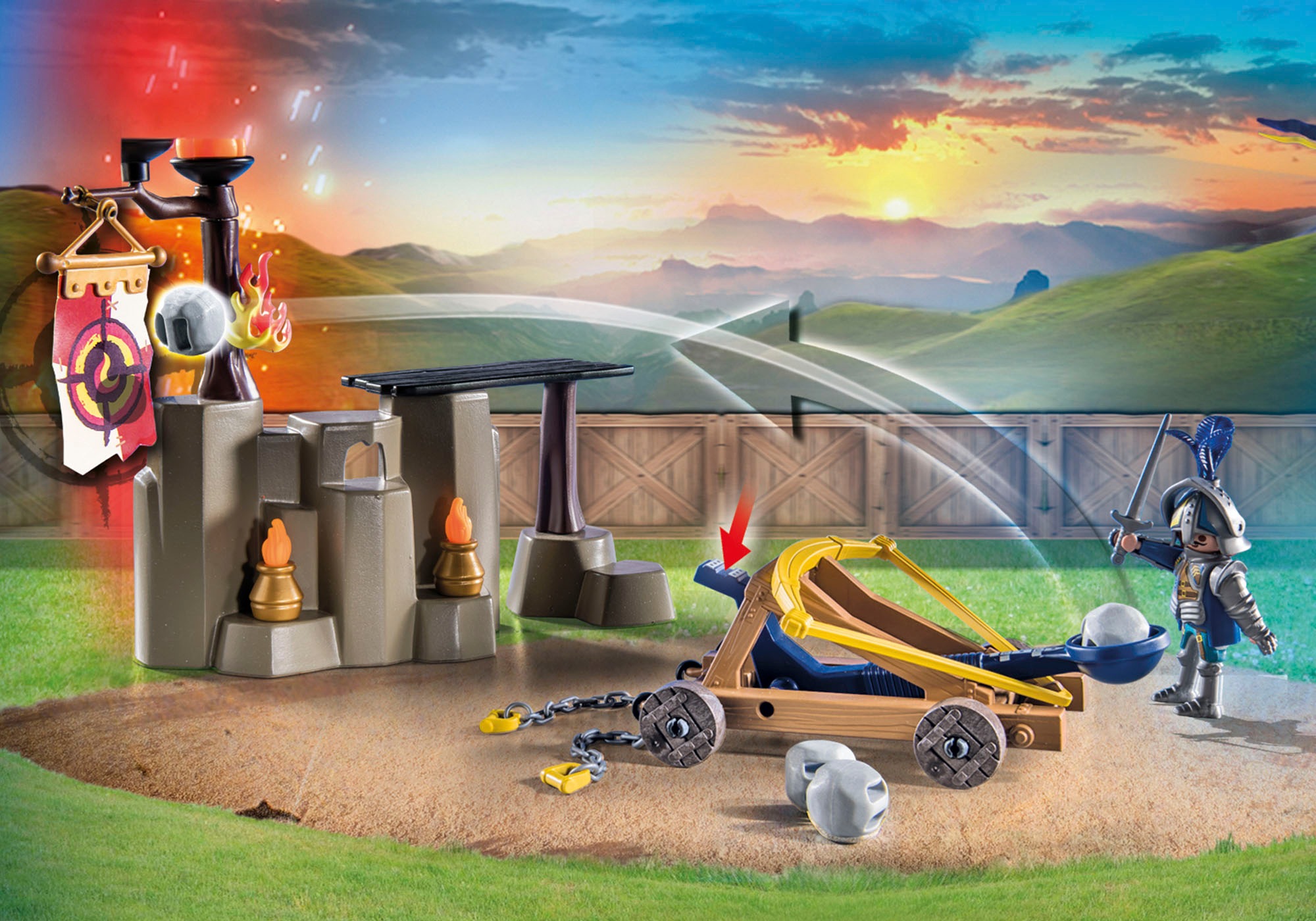 Playmobil® Konstruktions-Spielset »Novelmore vs. Burnham Raiders - Turnierplatz (71210), Novelmore«, (92 St.), Made in Germany