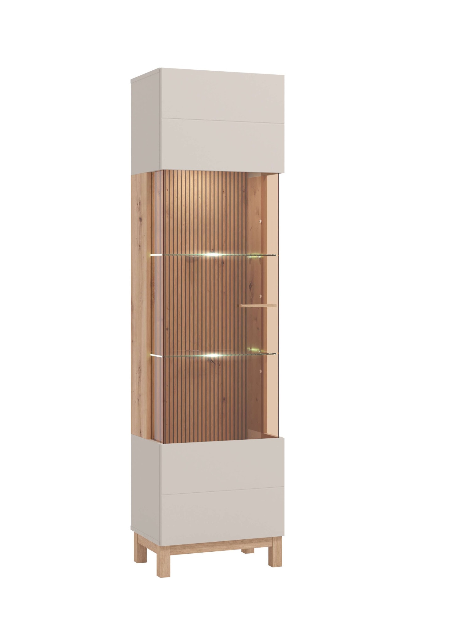 Home affaire Vitrine »Essex Vitrinenschrank, Glasschrank, Standvitrine, Highboard/Sideboard« 1 Tür, 4 Einlegeböden, 5 Fächer, Gesamtmaße (B/T/H): 51,5/35/191,5 cm