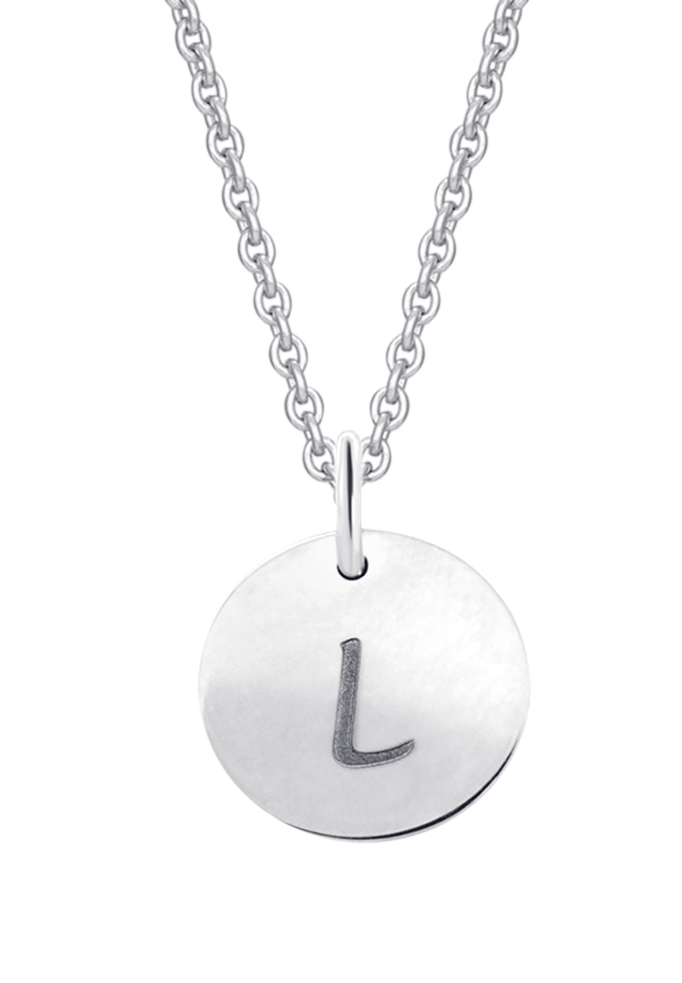 ONE ELEMENT Kette und Anhänger Set »Schmuckset - Set mit Halskette Buchstabe L Buchstaben Anhänger aus 333 Weißgold Ø 11,0 mm«