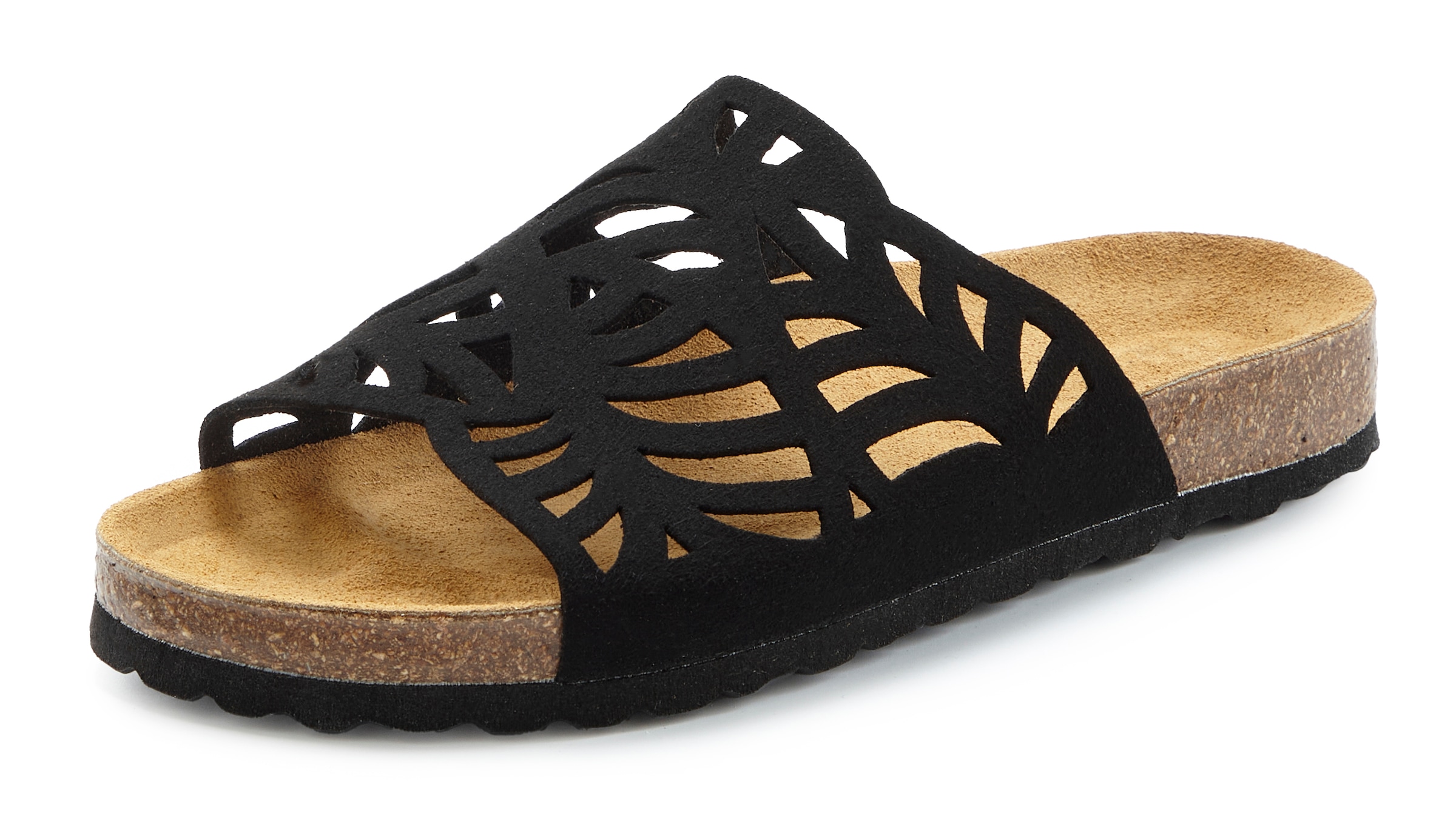 Vivance Pantolette »Mule, offener Schuh, Sandale, Sandalette, Sommerschuh,«  mit Korkfußbett und Lederanteil