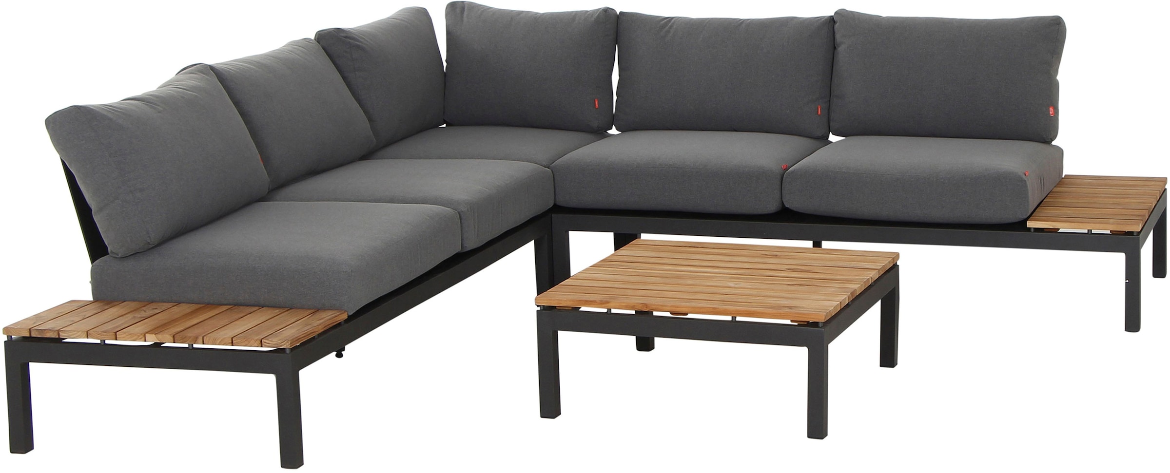 Siena Garden Gartenlounge-Set »Alvida« Set, 15 Stk. tlg. best. aus 2 Sofas, 1 Ecksofa, 1 Tisch und 12 Kissen