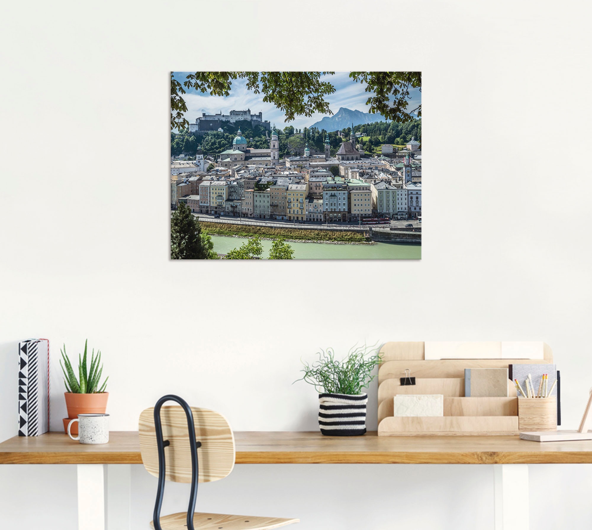 Artland Alu-Dibond-Druck »Salzburg Blick auf die Altstadt«, Österreich, (1 St.), für Innen- und Außenbereich geeignet, Outdoorbild