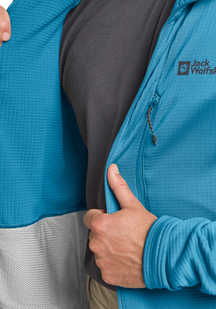 Jack Wolfskin Fleecejacke »KOLBENBERG HOODED FZ M«, mit Kapuze