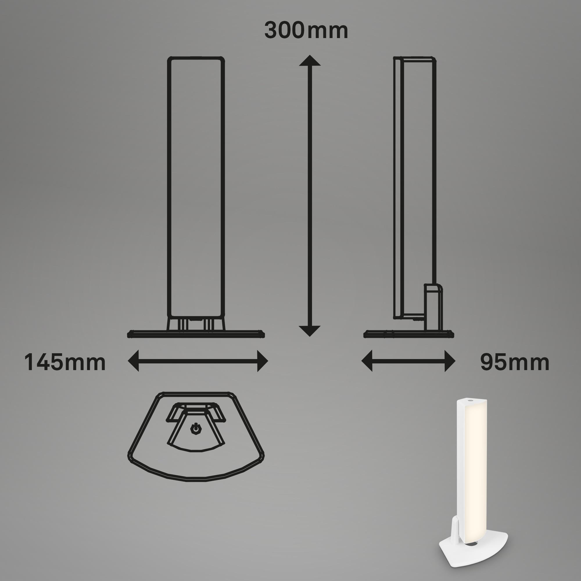 Briloner Leuchten Wandleuchte »ZADAR« LED-Modul 1 Stk. Warmweiß 14,5 x 30 cm, Indoor/Outdoor, Balkon, Wohnzimmer, Schlafzimmer