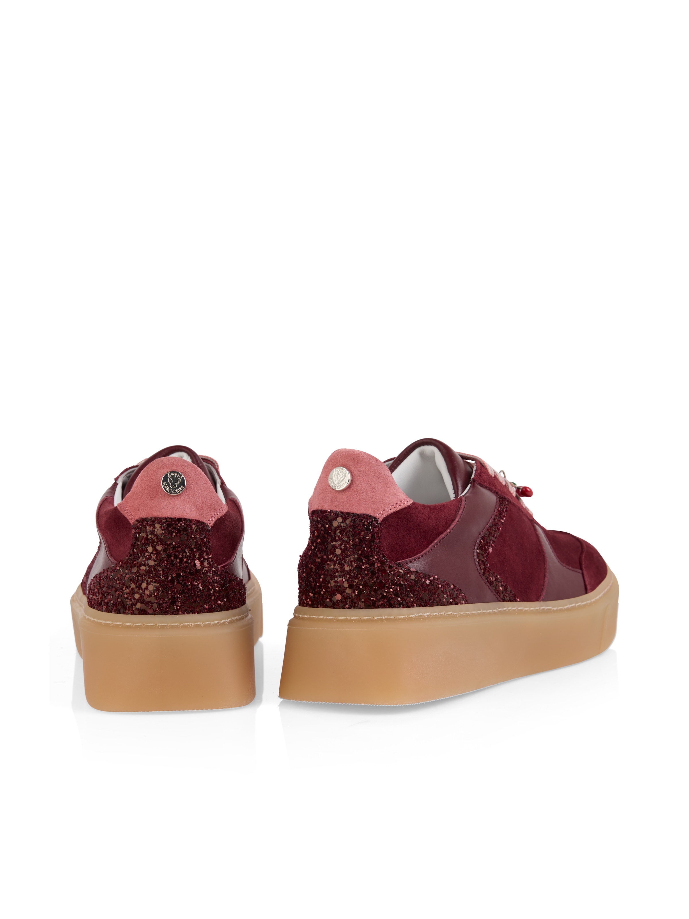 Marc Cain Plateausneaker »Sports Mon Cherry«  Freizeitschuh, Halbschuh, Schnürschuh mit Glitzerdetails