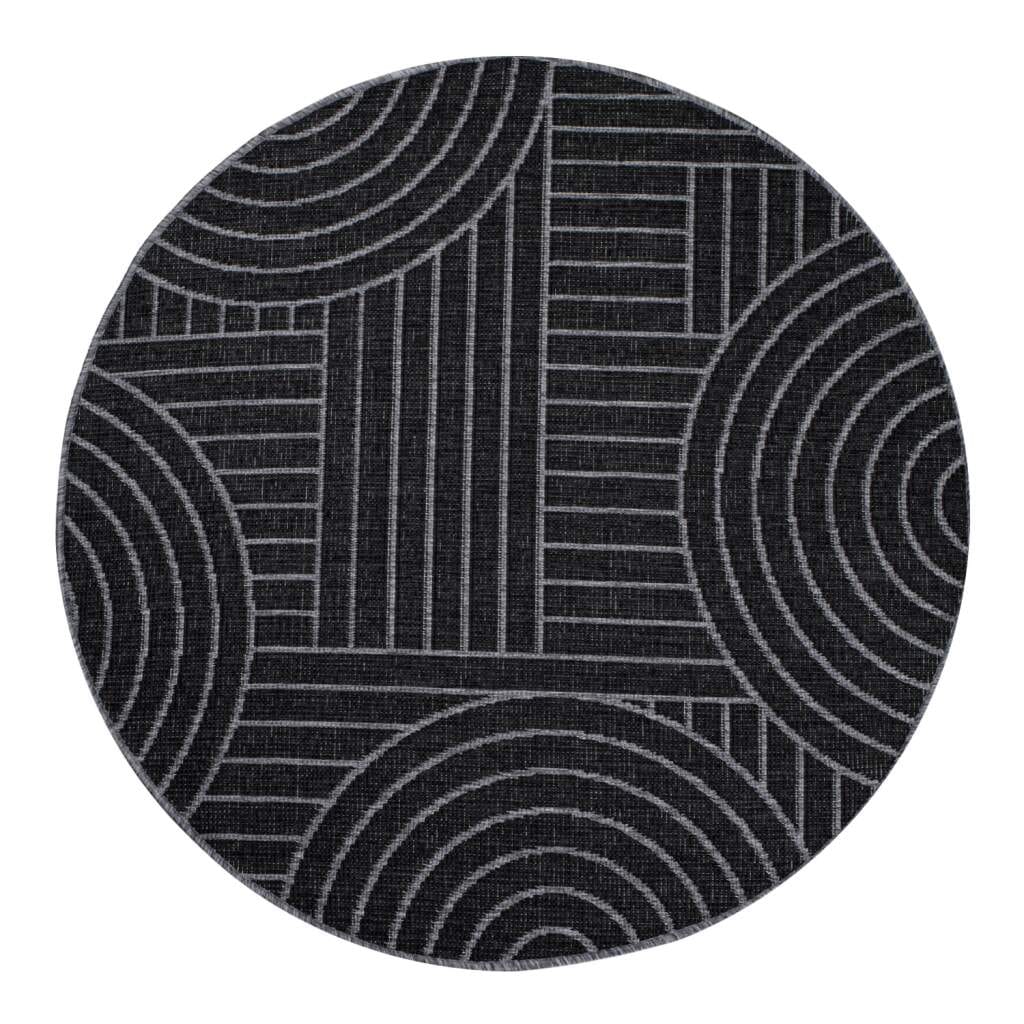 Carpet City Outdoorteppich »DUO RUG 5842«, rund, 5 mm Höhe, Wendeteppich Wetterfest In- & Outdoor, Balkon, Terrasse, Wohnzimmer