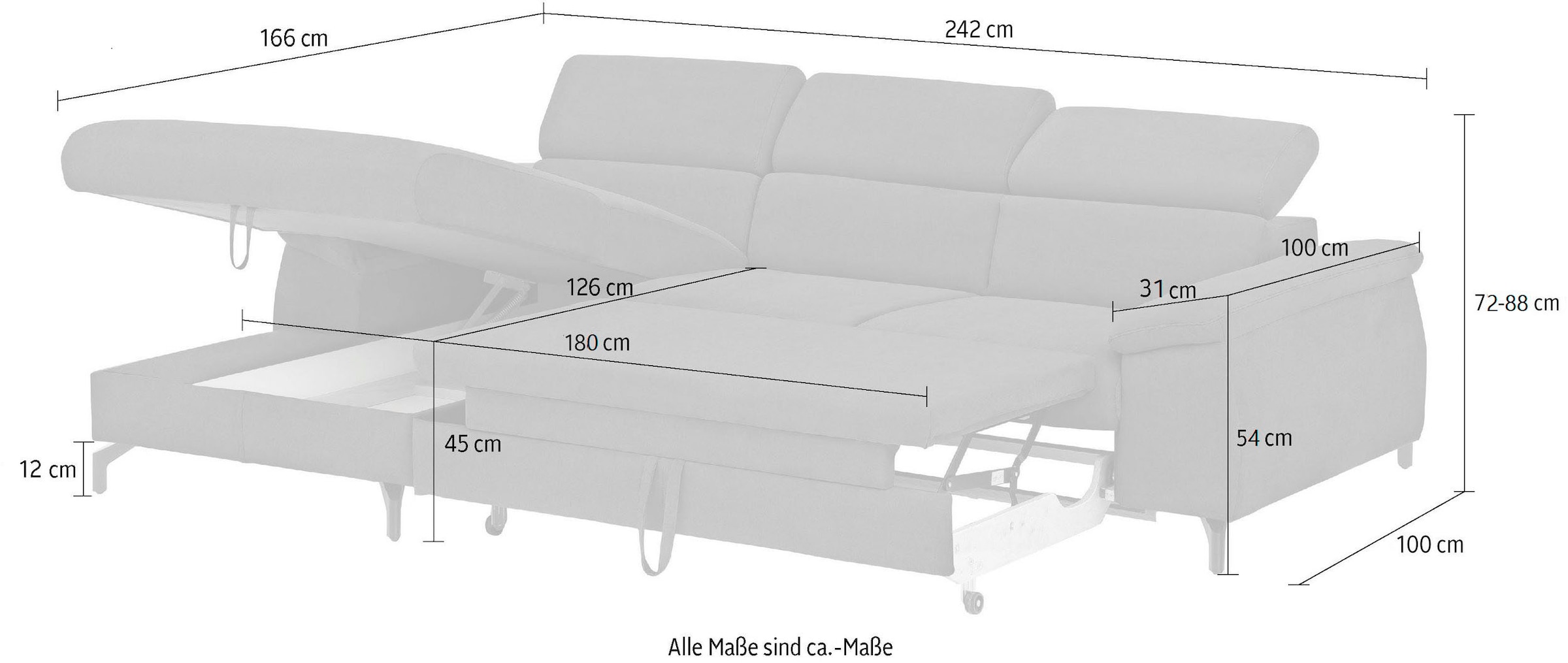 COTTA Ecksofa »Kitty L-Form«, Modern, L-Form, Bodenfreiheit 12,5 cm