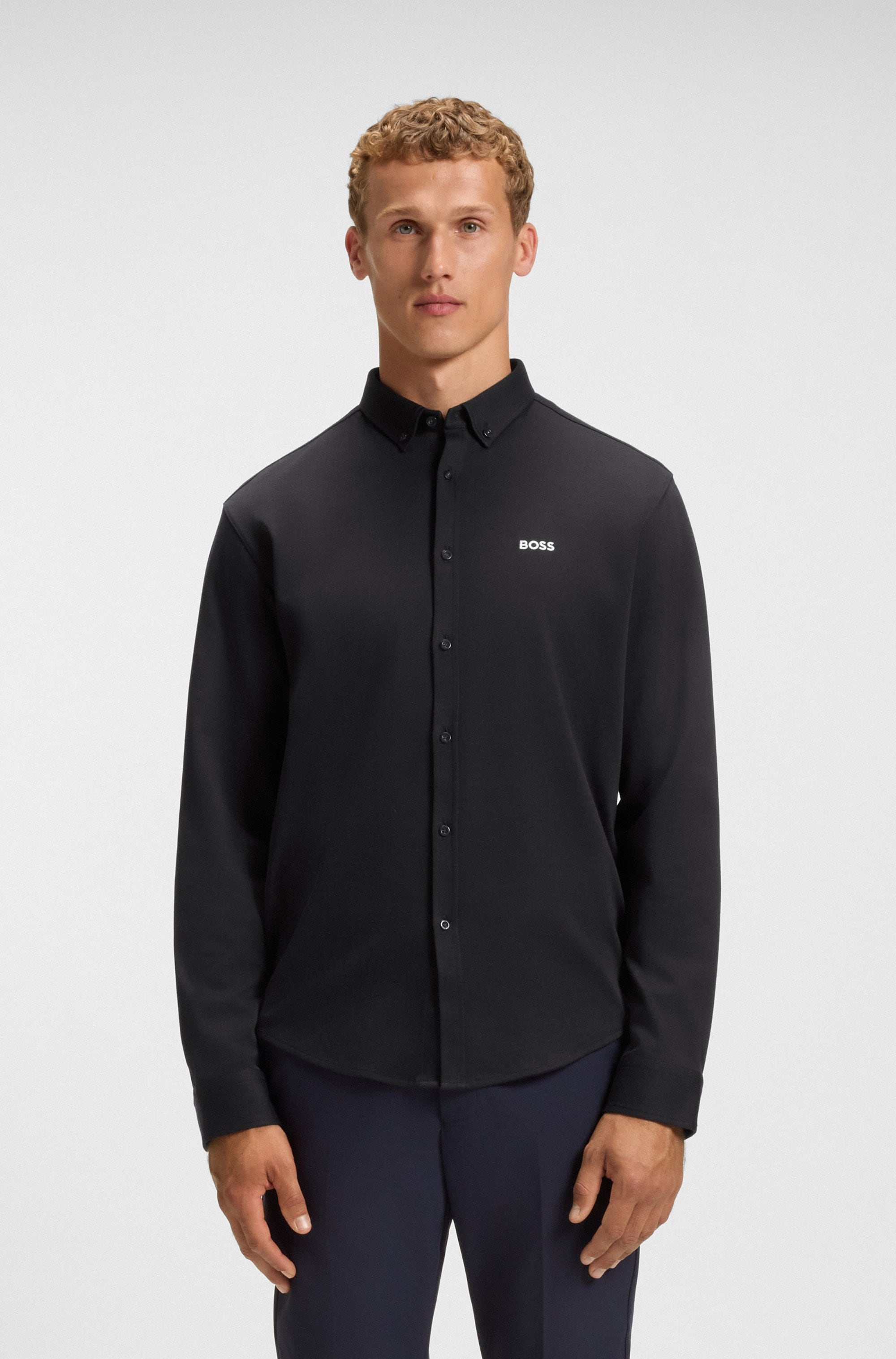 BOSS GREEN Langarmhemd »B Motion L«, softe Baumwolle, Vier-Wege-Stretch, knitterfrei