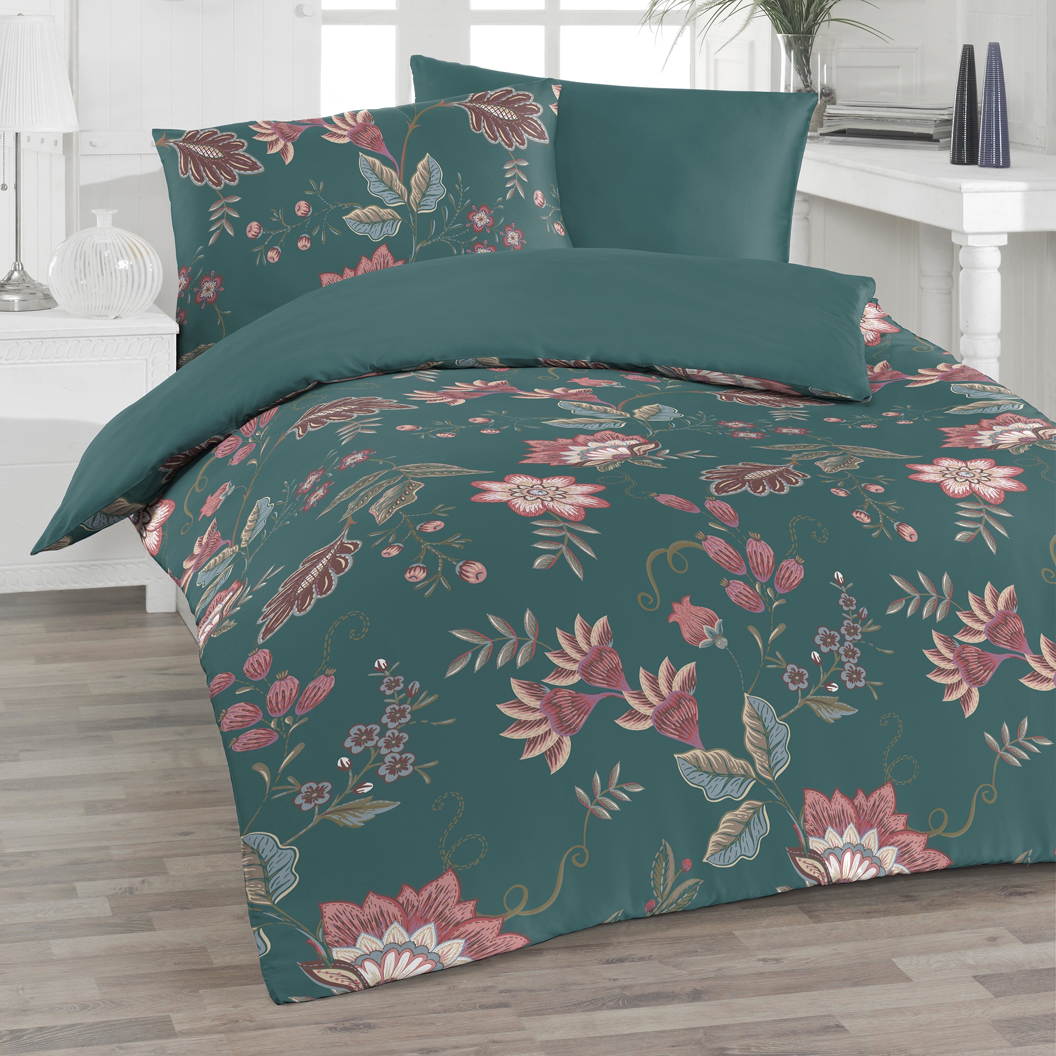 Florella Wendebettwäsche »»Tamilli jaspis « Edel-Satin,  100% Baumwolle«