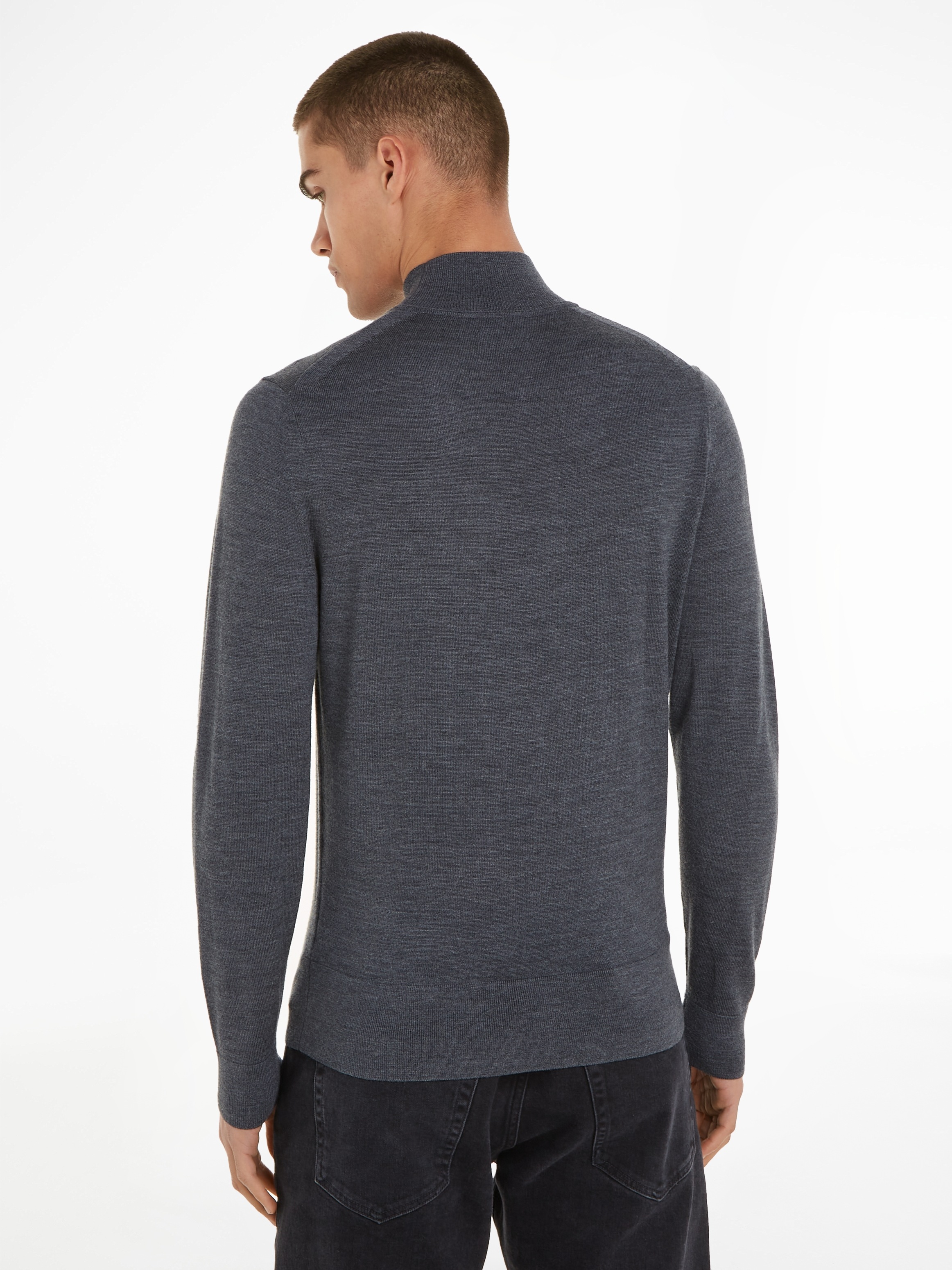 Calvin Klein Rollkragenpullover »MERINO MOCK NECK SWEATER«, mit Markenlabel