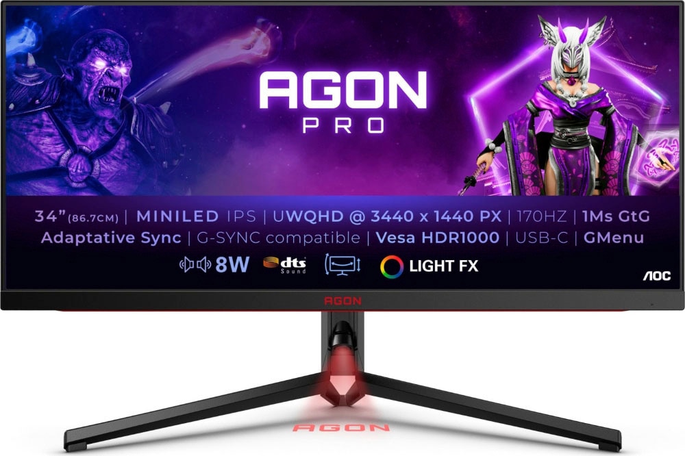 AOC Gaming-LED-Monitor »AG344UXM«, 86,7 cm/34 Zoll, 3440 x 1440 px, UWQHD, 1  ms Reaktionszeit, 170 Hz jetzt bestellen bei OTTO