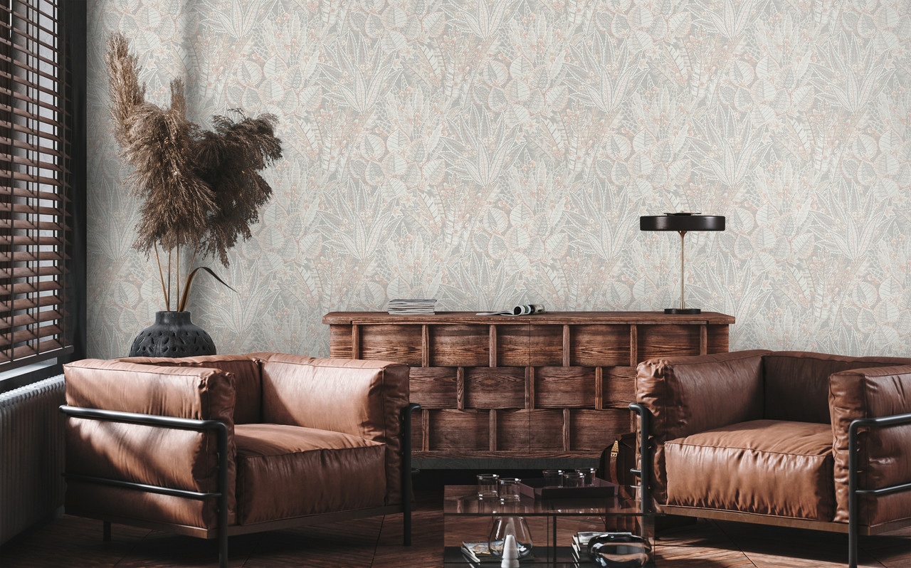 living walls Vliestapete »Stories of Life Vliestapete Blätter Dschungel Tapete Grau« Motiv | botanisch | floral leicht strukturiert Moderne Florale Mustertapete Tapeten Wohnzimmer Schlafzimmer Küche