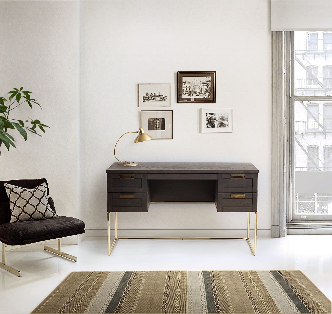 Woodman Schreibtisch »Pimlico«, Holzfurnier aus Eiche