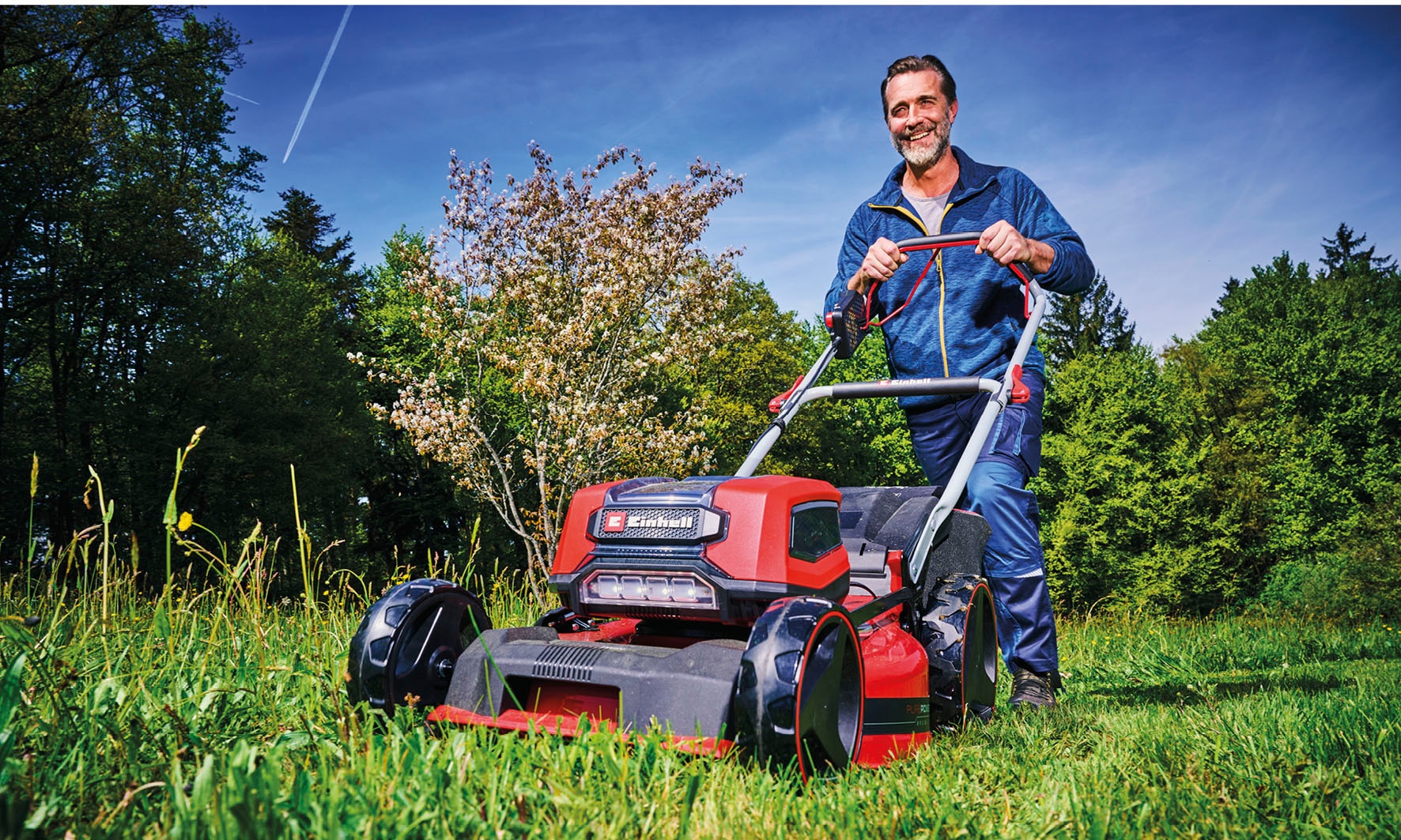 Einhell Akkurasenmäher »GP-CM 36/47 S Li BL (4x4,0Ah)« 4 x 4 Ah Akku und 2 Twincharger