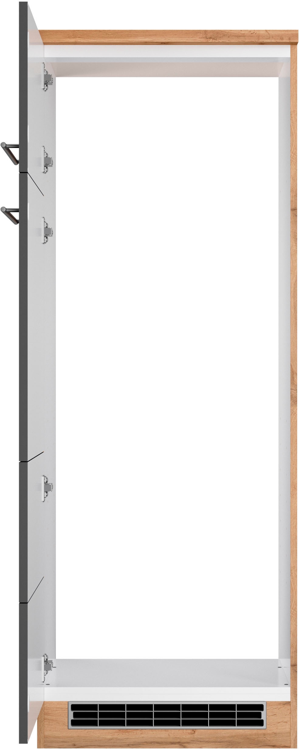 KOCHSTATION Kühlumbauschrank »KS-Wien« edel aussehende gestiftete Fronten