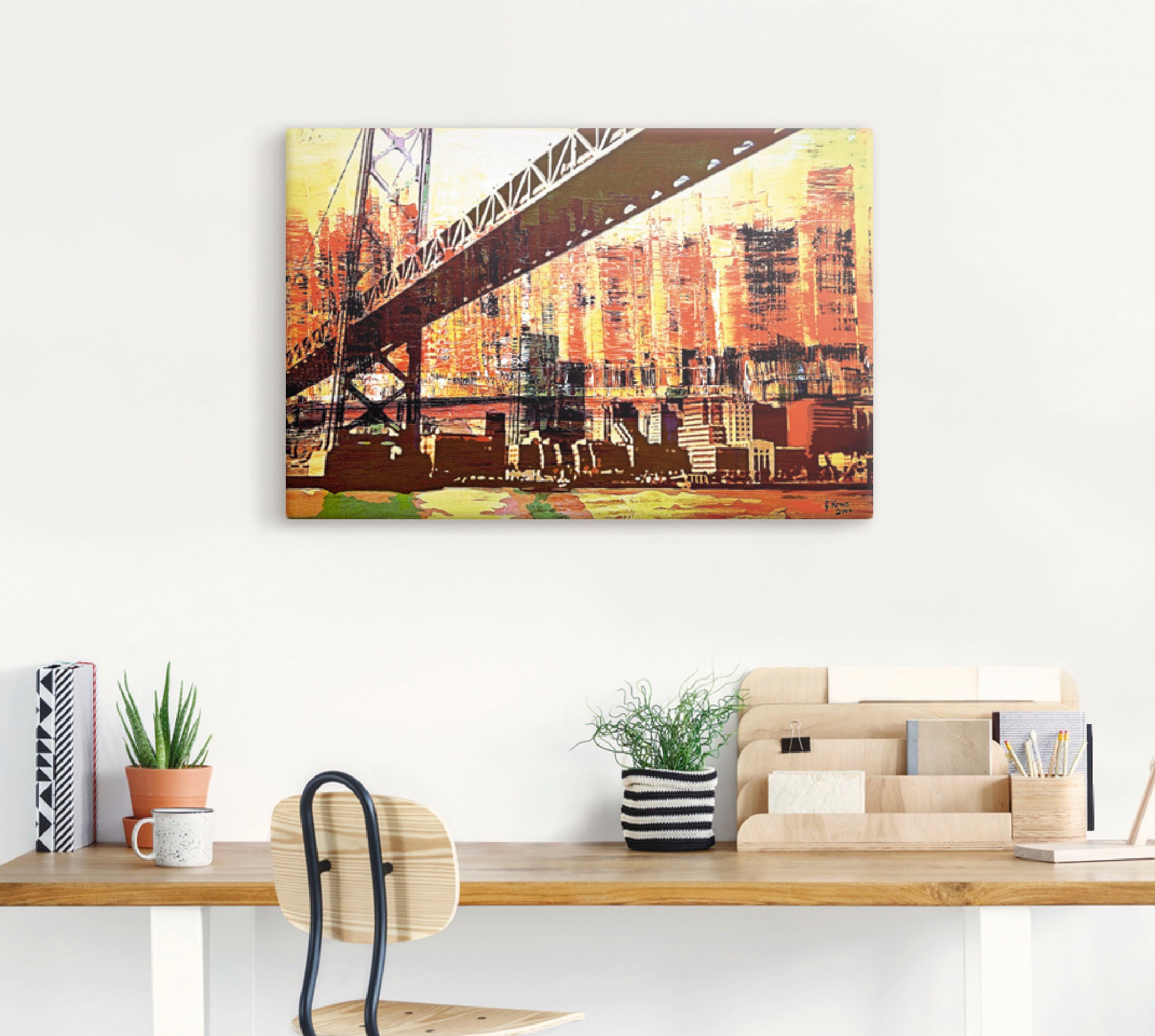 Artland Wandbild »San Francisco mit Oakland Bay Bridge«, Amerika, (1 St.), als Alubild, Leinwandbild, Wandaufkleber oder Poster in versch. Größen