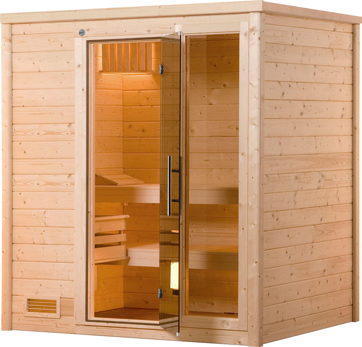 Sauna »Bergen«, (Set), 7,5 kW-Ofen mit digitaler Steuerung