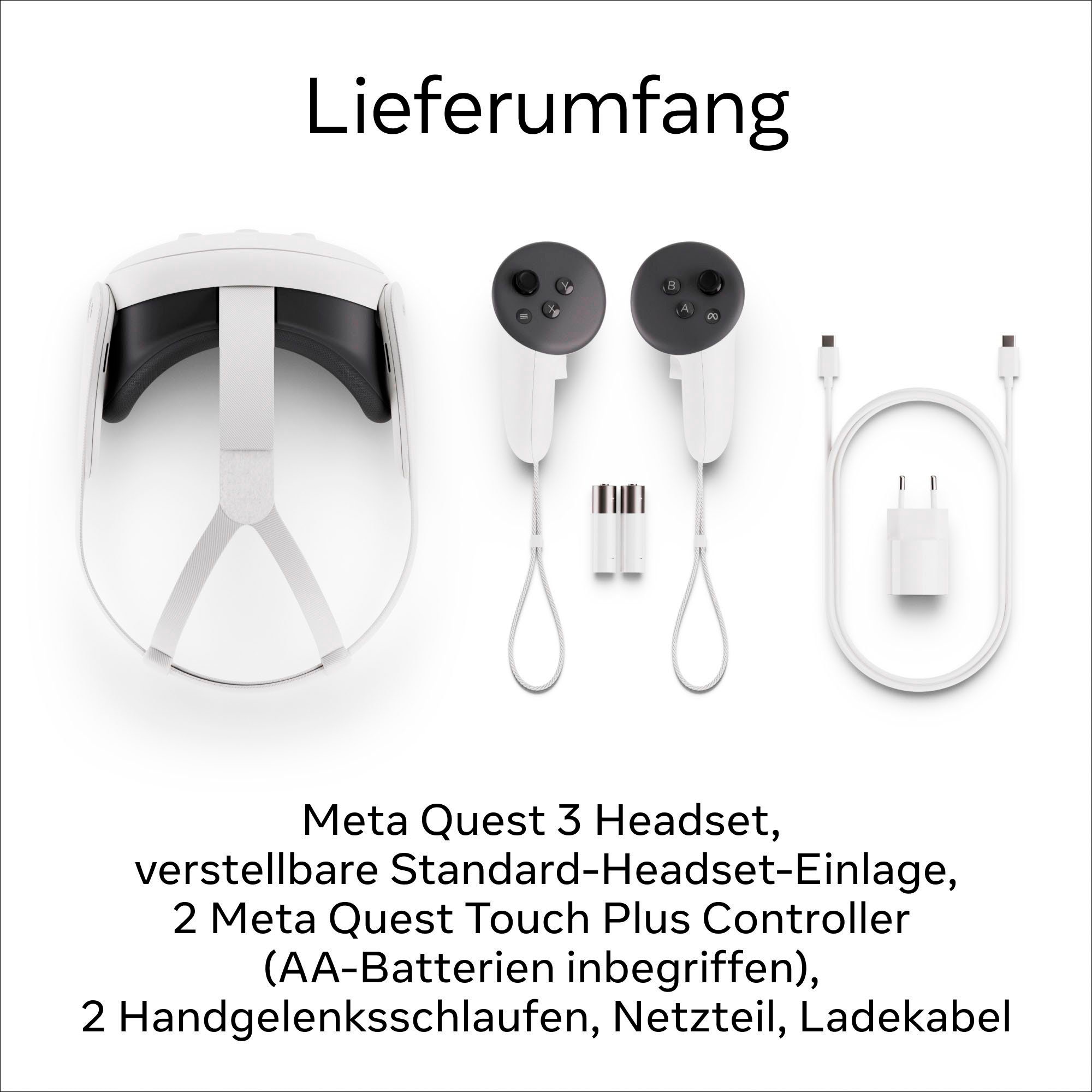 Meta Virtual-Reality-Brille »Quest 3 128 GB + Elite-Riemen mit Akku (Elite Strap with Battery)«