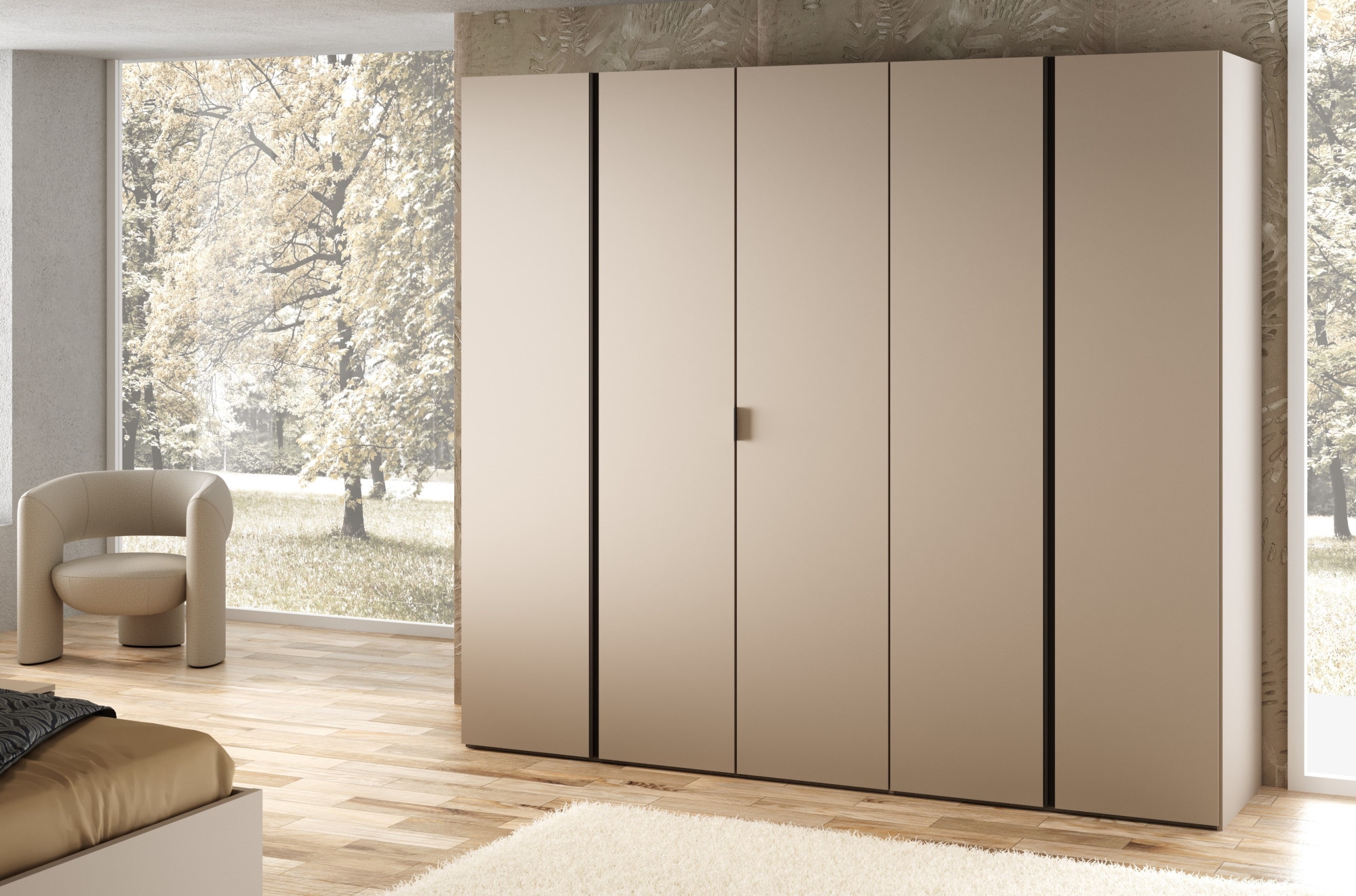 INOSIGN Kleiderschrank »RUBINO, Drehtürenschrank,Schlafzimmerschrank mit hochwertigem Alugriff«, (1 St.), Made in Italy, in Breite wählbar, Basisausführung, Zubehör extra