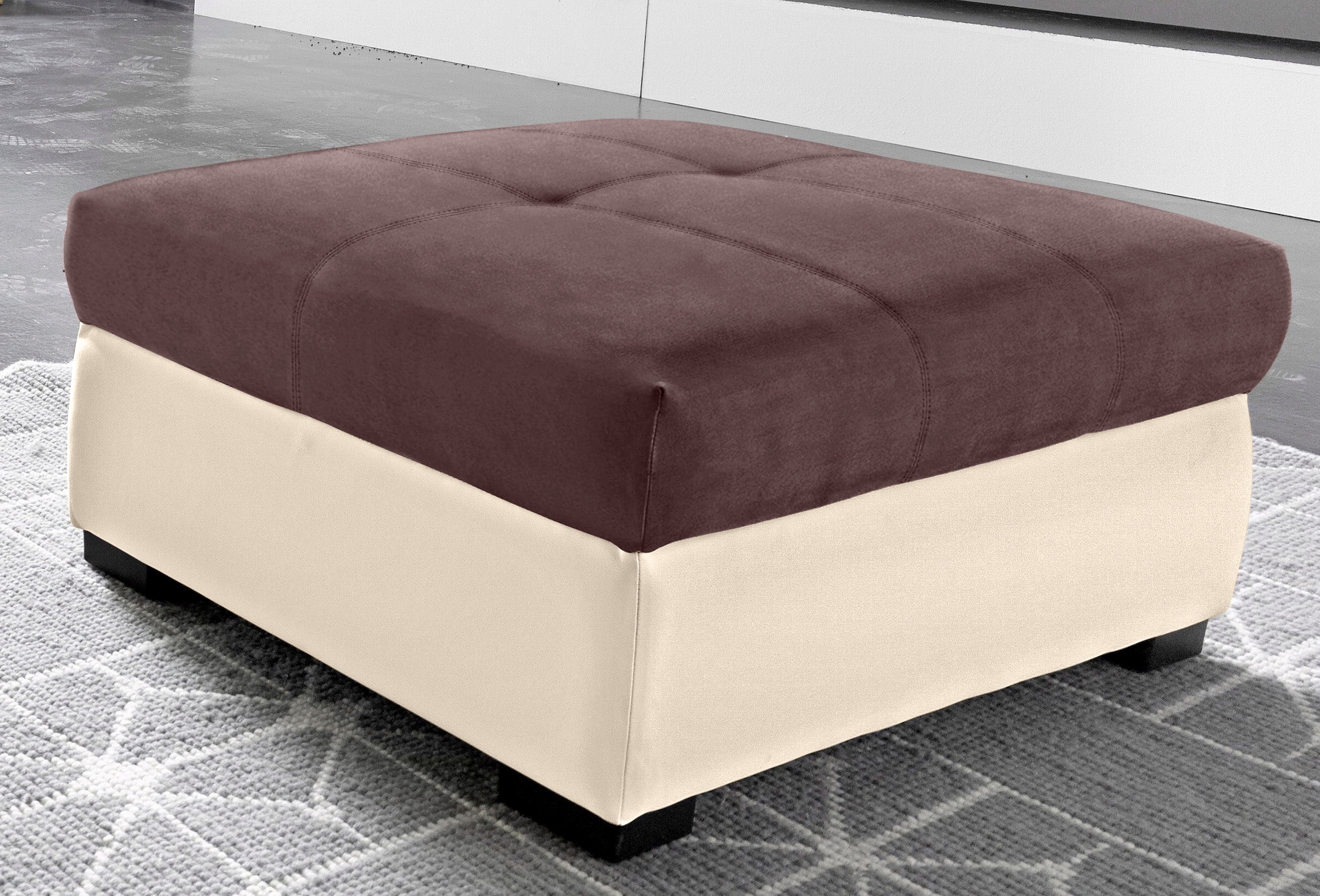 COTTA Polstergarnitur »Speedway U-Form«, (Set), Set bestehend aus: Wohnlandschaft mit Kopfteilverstellung & Hocker