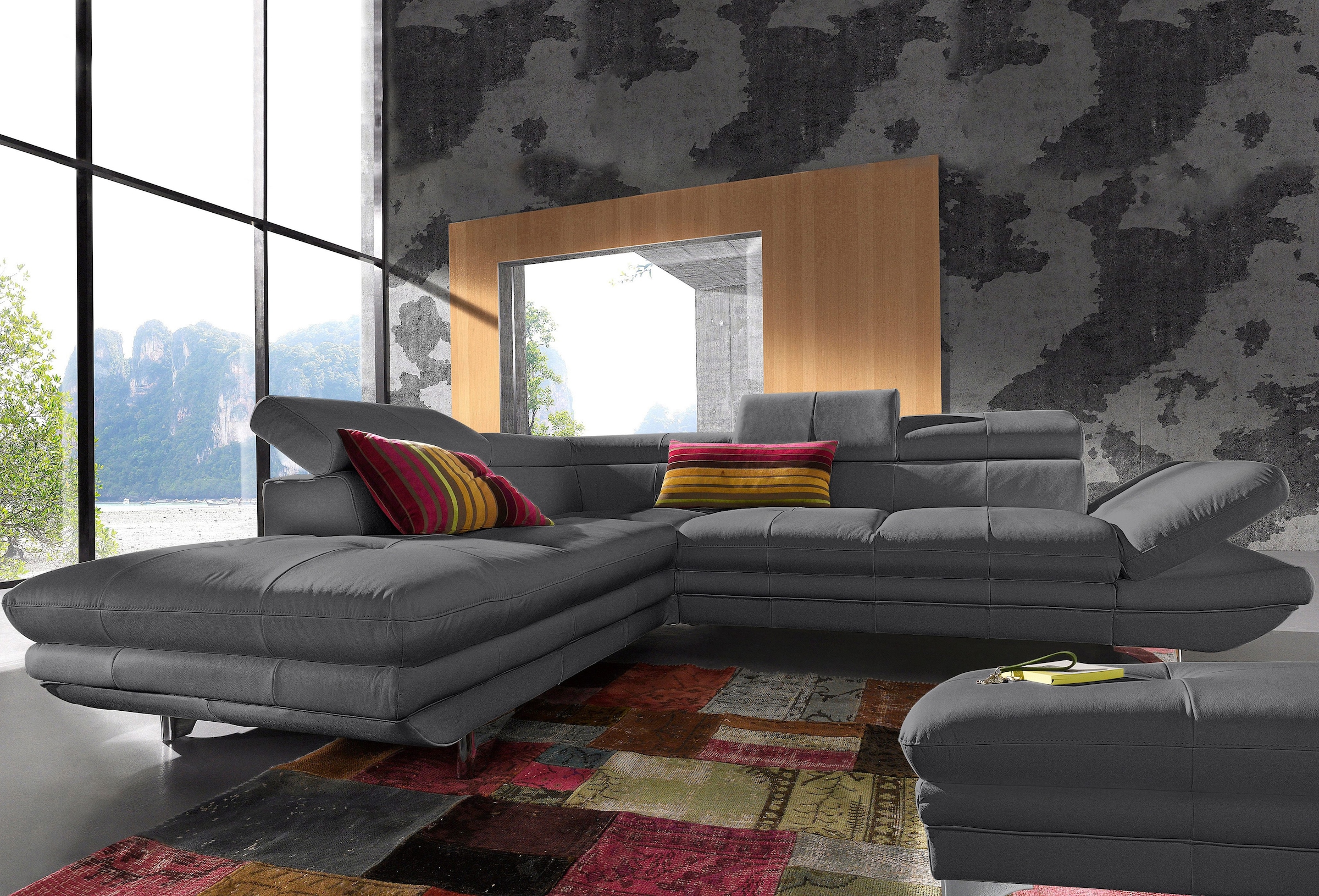 COTTA Ecksofa »Enterprise L-Form«, mit Kopf- und Armteilverstellung, wahlweise mit Bettfunktion