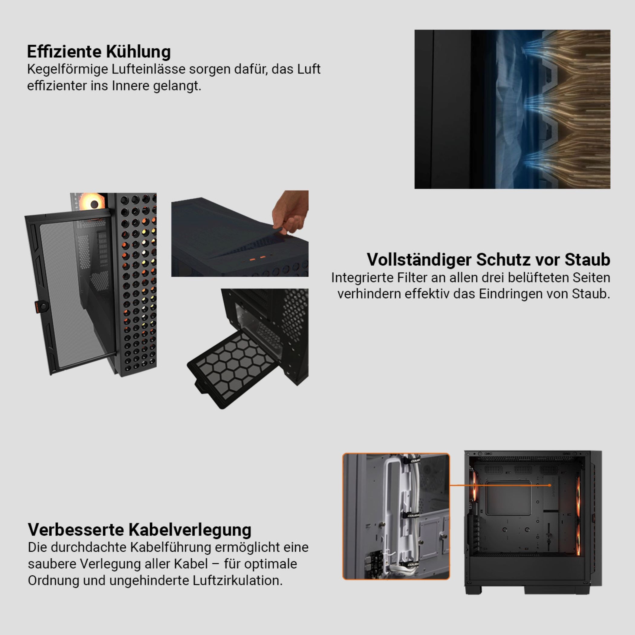 Cougar Gaming-PC »AIRFACE ECO BK 7547«, Windows 11, DDR5 RAM