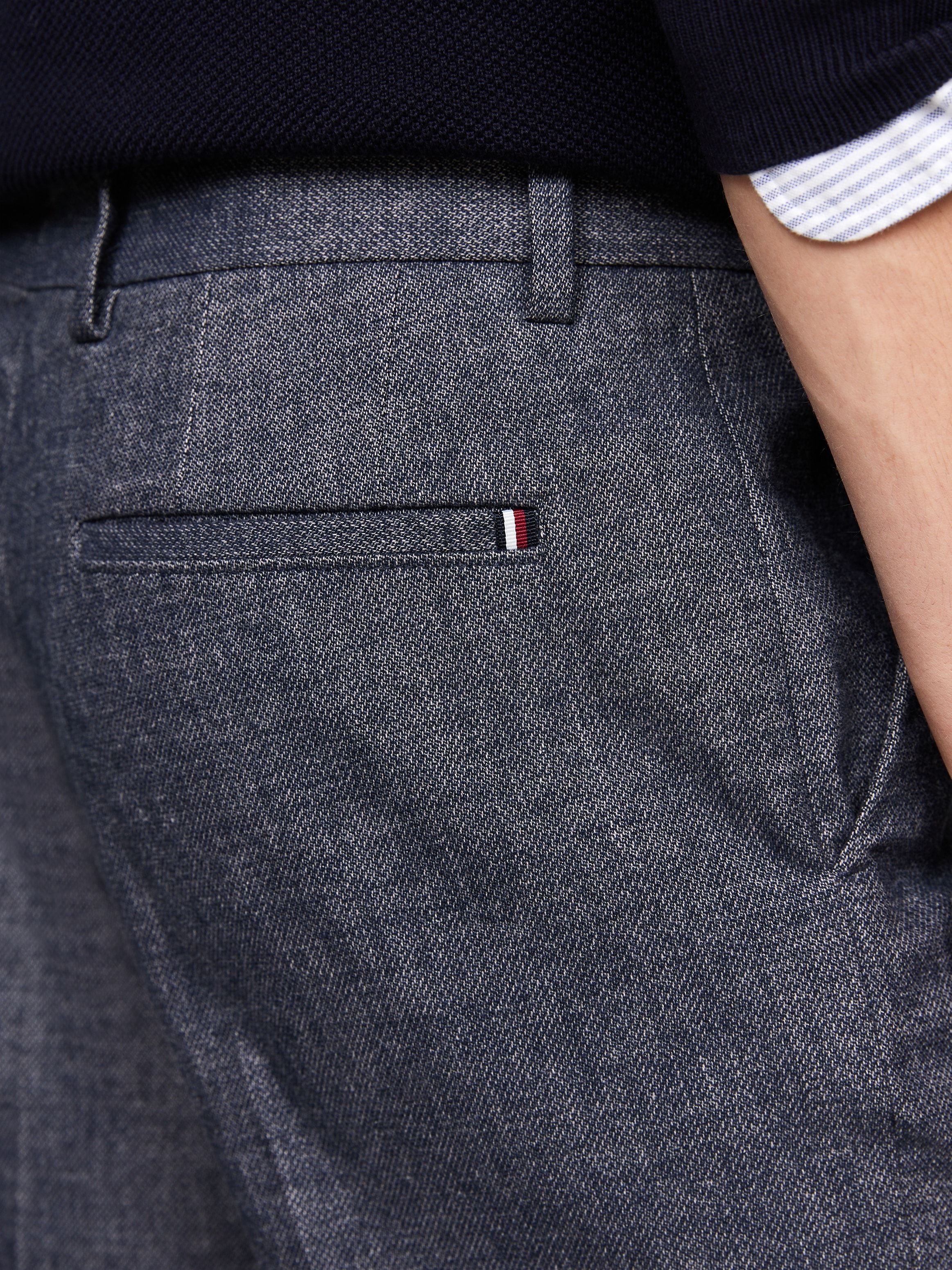 Tommy Hilfiger 5-Pocket-Hose »DC DENTON BRUSHED MARL«, meliertes Design, mit Bügelfalten