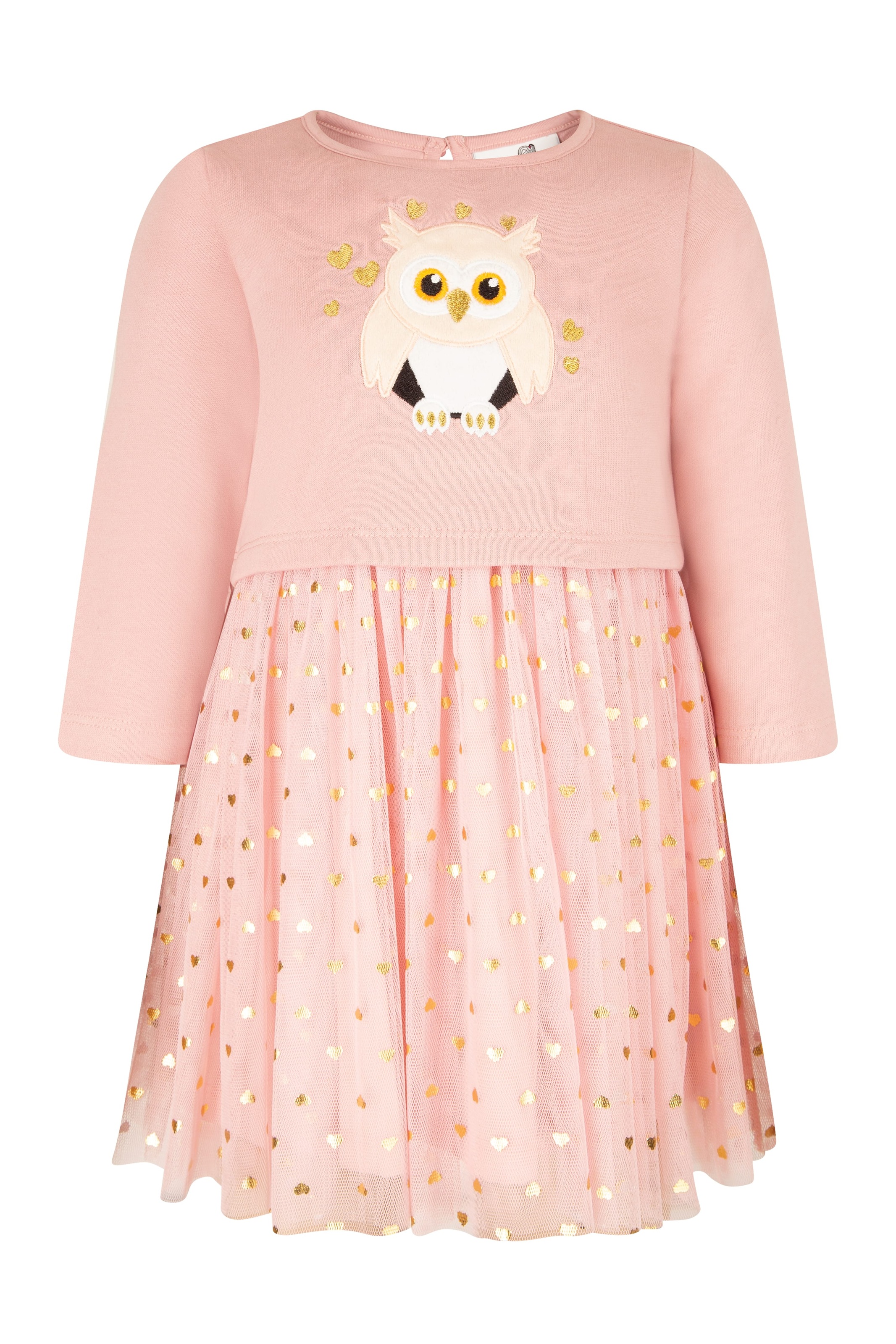 Happy Girls Mädchen Sweatkleid mit hochwertiger Applikation und glitzerndem Alloverprint in rosa, Größe 104