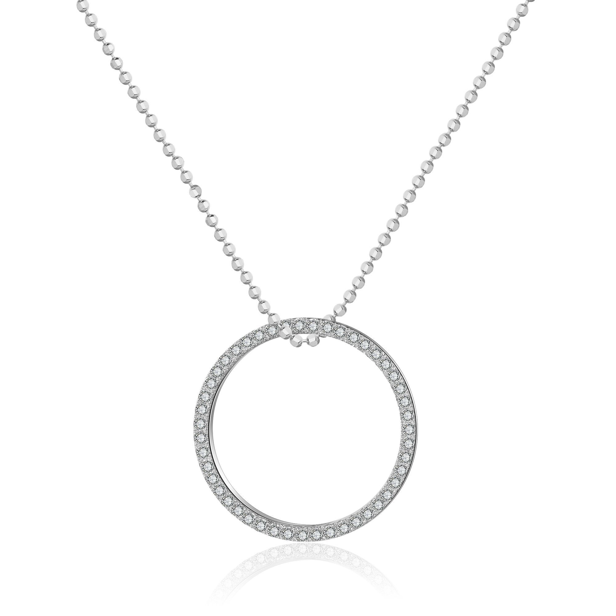 AILORIA Kette mit Anhänger »LISON II Halskette«, Halskette mit Circle-Charm mit Zirkonia-Steinen