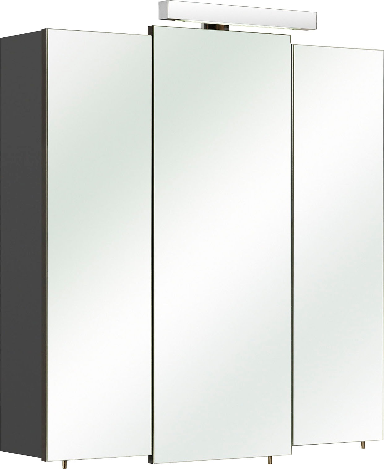 Saphir Badmöbel-Set »Quickset 2-teilig, Waschbeckenunterschrank mit LED-Spiegelschrank«, (2 St.), Waschplatz 68 cm breit, 5 Türen, inkl. Türdämpfer, Griffe Chrom Glanz