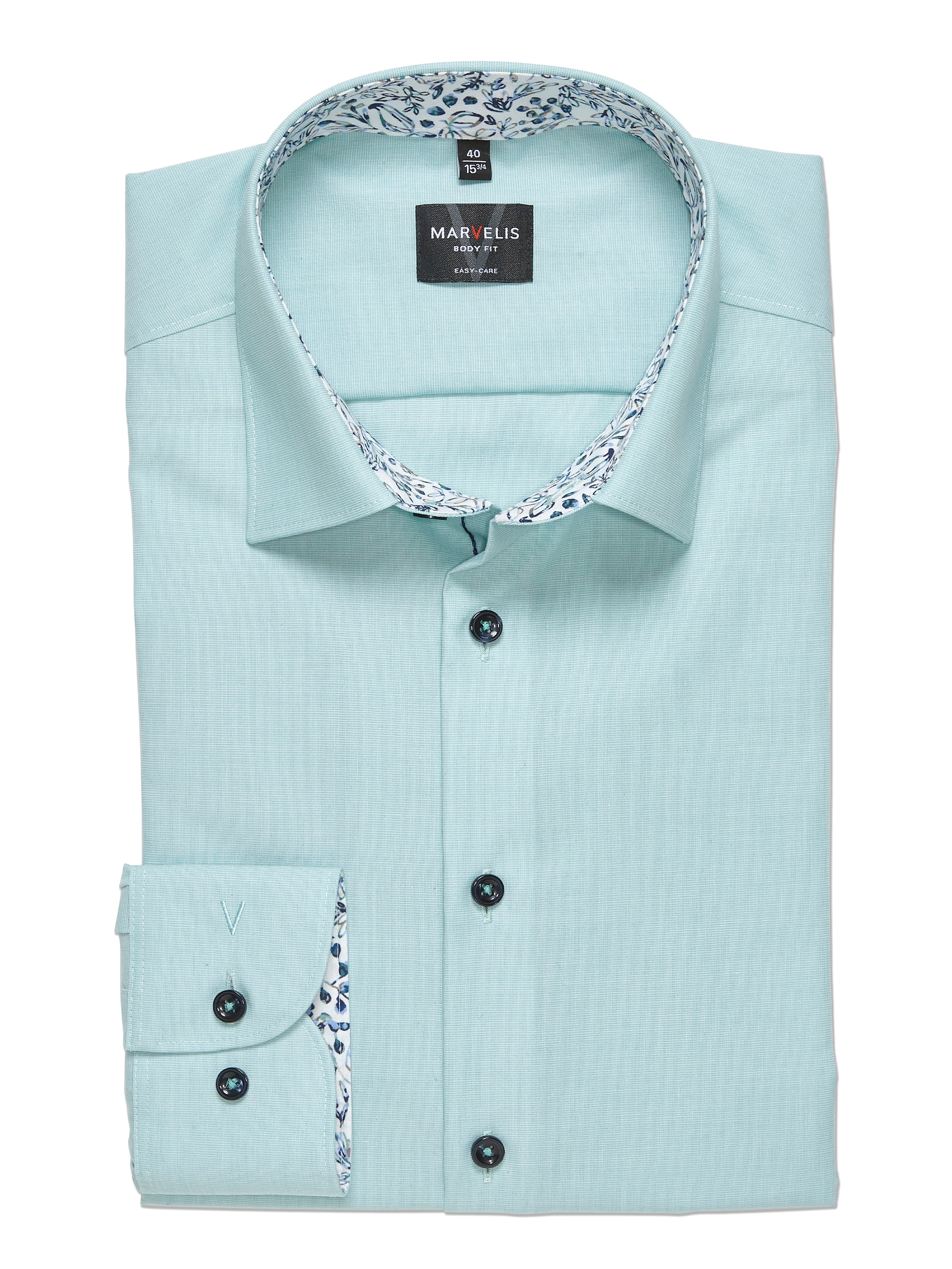 MARVELIS Langarmhemd Businesshemd, New York Kentkragen, bügelleicht