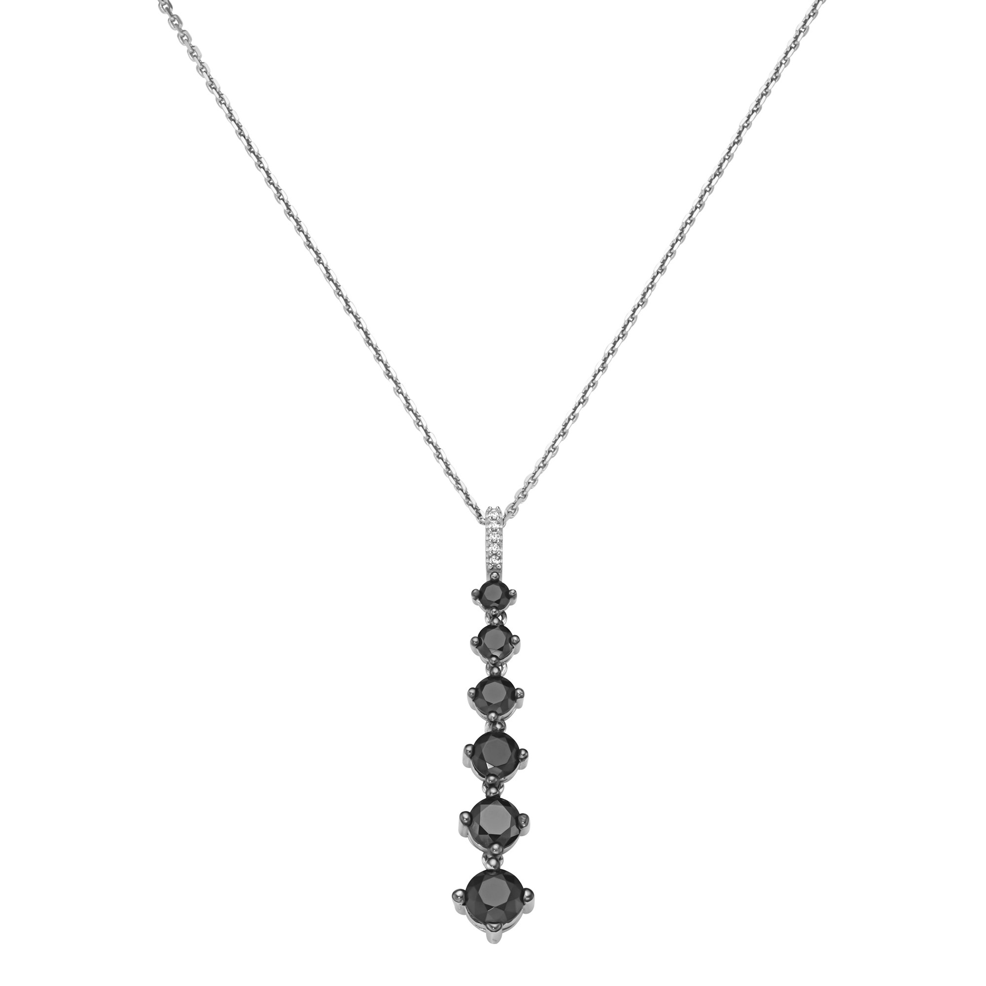 GIORGIO MARTELLO MILANO Kette mit Anhänger »Kette mit Zirkonia oder schwarzem Spinell, Silber 925/-«