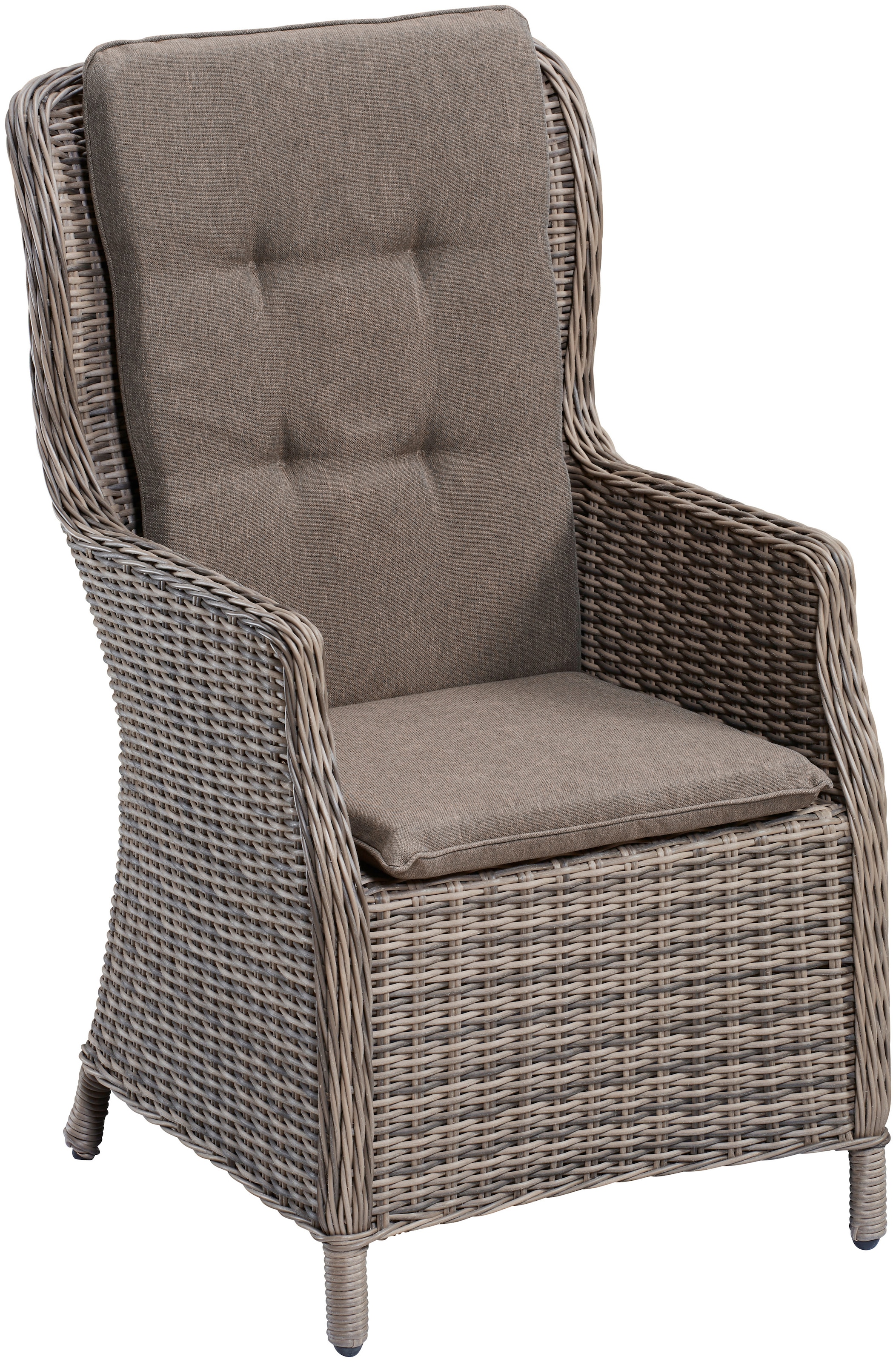 MERXX Garten-Essgruppe »Riviera«, (13 tlg., 6x Sessel inkl. Sitz- und Rückenkissen, 1x Tisch 200x100 cm), Polyrattan, Stahl, inkl. Auflagen, geeignet für 6 Personen