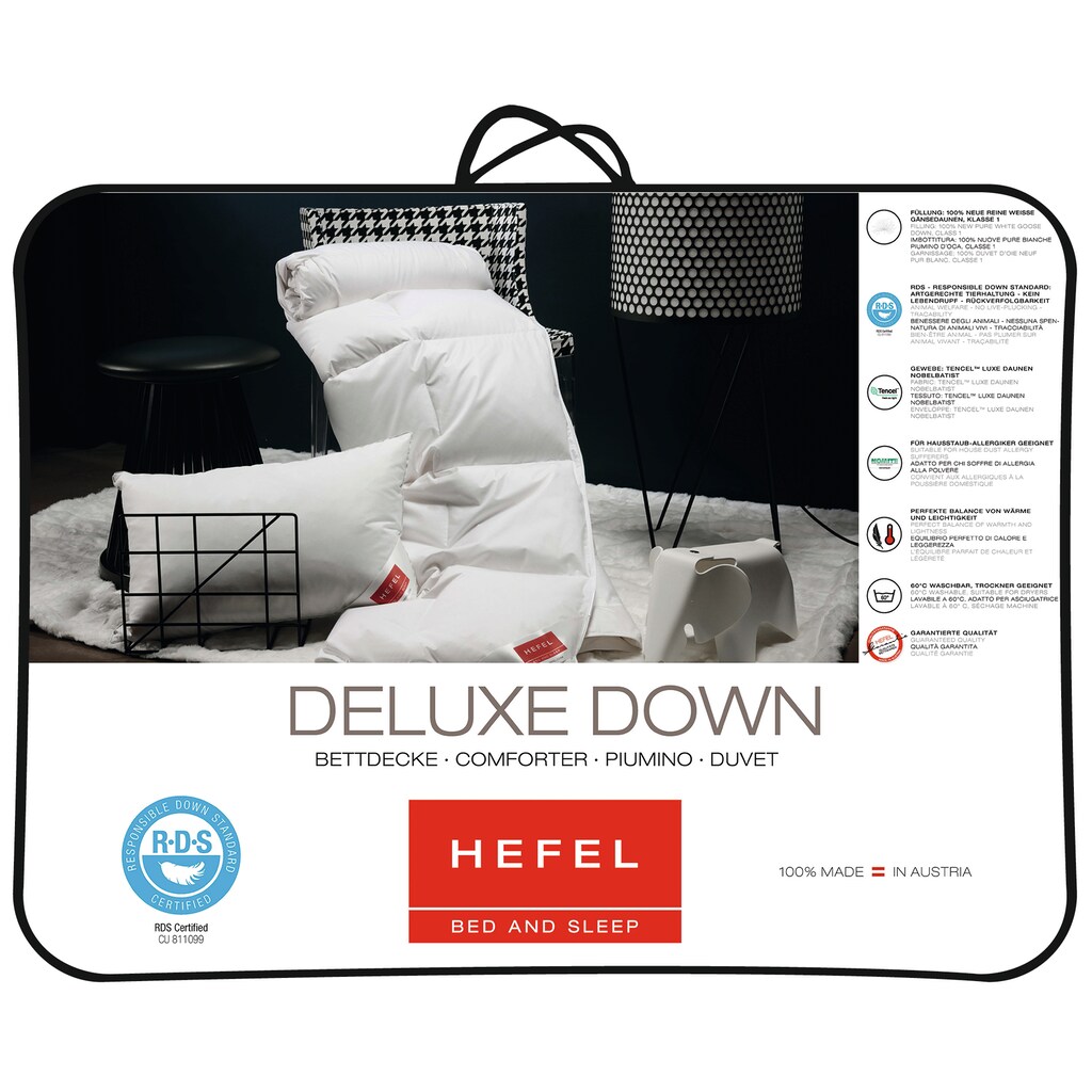 Hefel Sommerbettdecke »DeLuxe Down«, leicht, (1 St.)