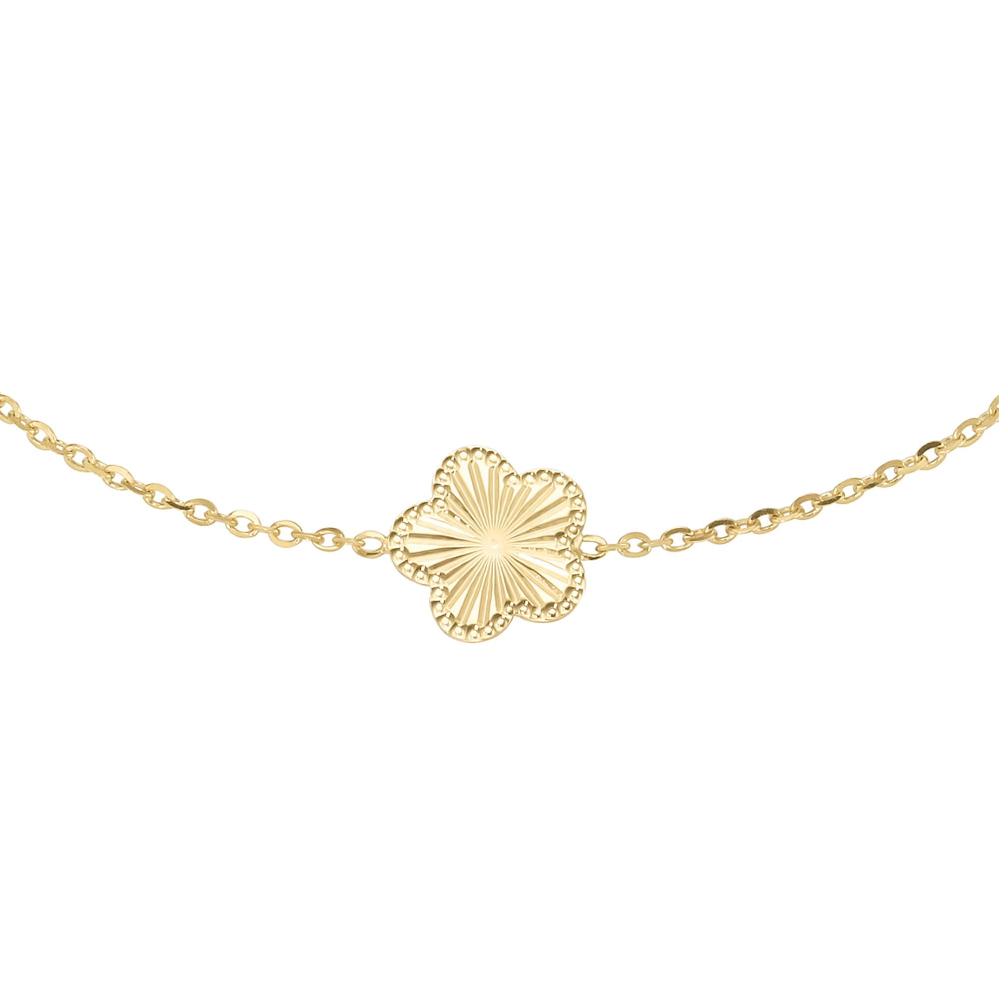 Luigi Merano Armband »Armband mit Mittelteil Blüte strukturiert, Gold 375«