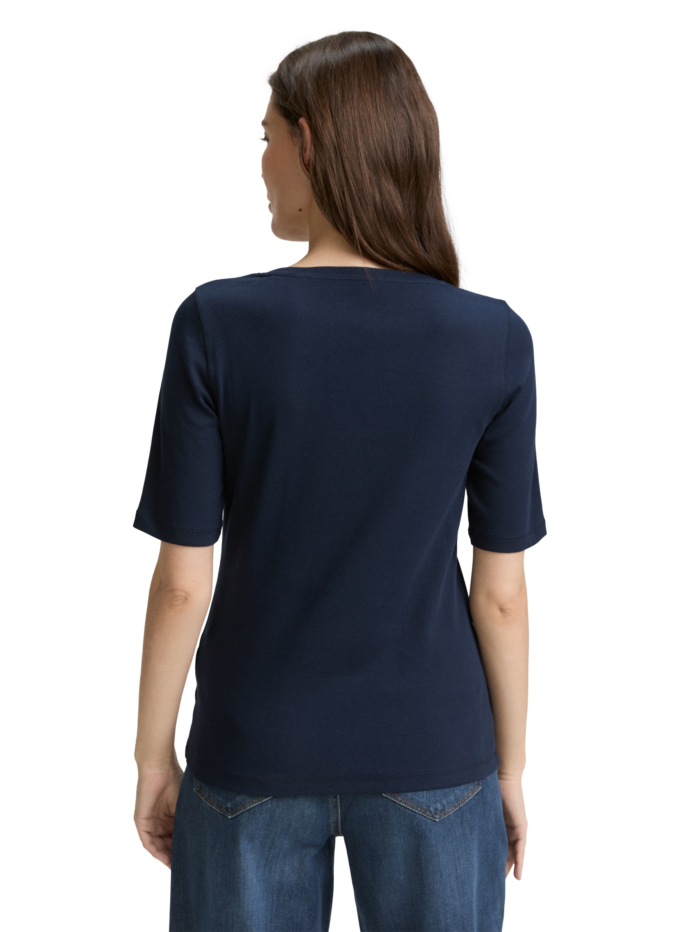 TOM TAILOR T-Shirt, mit großem Rundhalsausschnitt