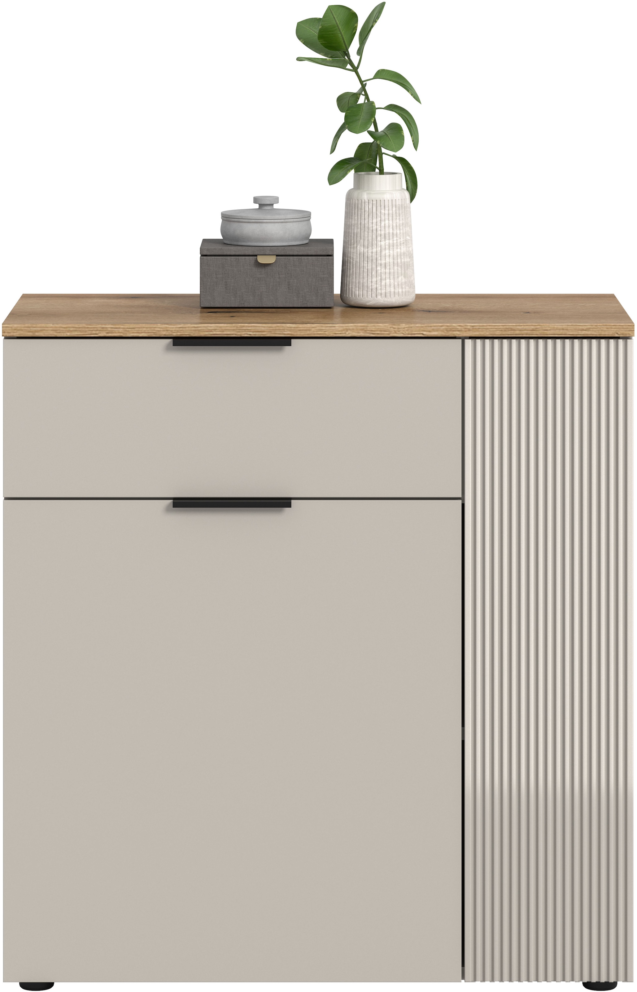 Home affaire Kommode »EDIL, Breite 80 cm, 2 Türen, 1 Schubkasten, 1 Einlegeboden, 3 Fächer« Garderobenschrank, Schuhschrank, Schuhkommode, Sideboard, Anrichte