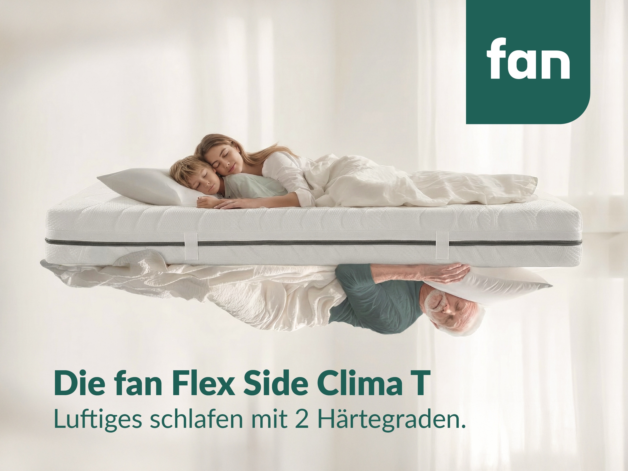 fan »fan Flex Side Clima T, Matratze 90x200 cm, 140x200 cm & mehr, in H2/H3« 24 cm hoch 1.034 Federn 1 Stk. tlg. Wendematratze mit Aero-System,1034 Federn (bei 100x 200 cm)