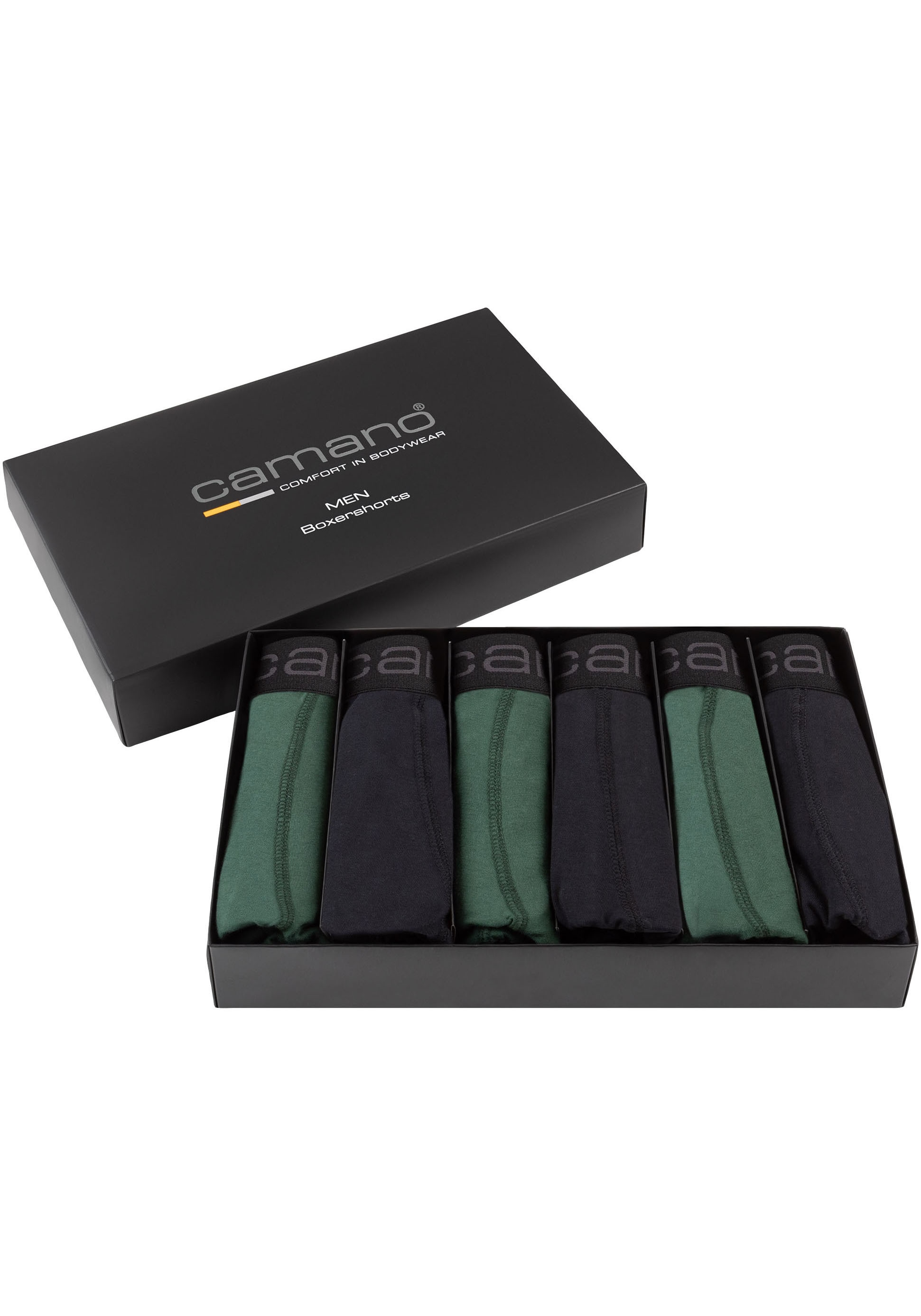 Camano Boxershorts »comfort«, (6er Pack), mit Stretch-Logobund