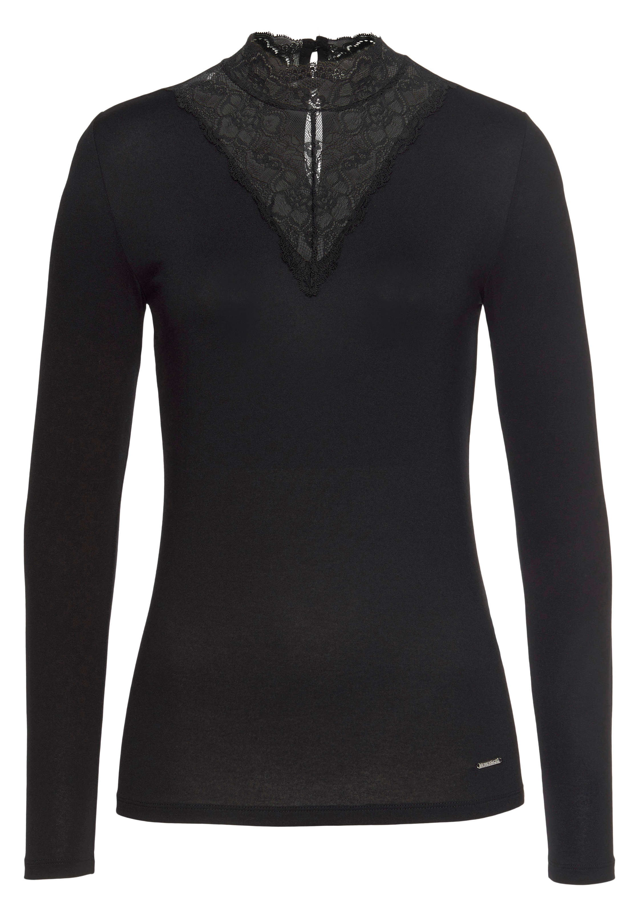 Laura Scott Langarmshirt, figurbetonte Passform, Langarm, mit Stehkragen