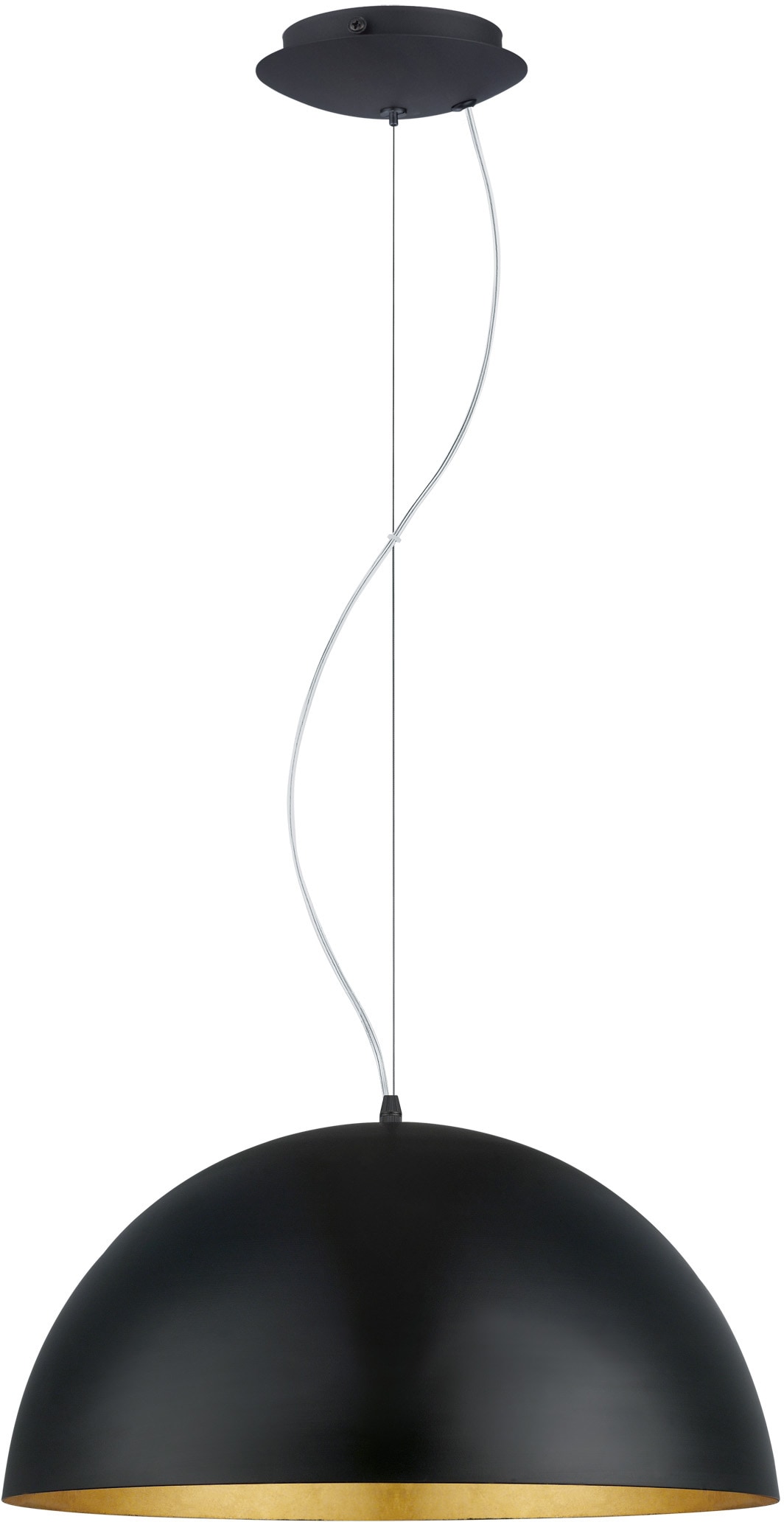 EGLO Hängeleuchte »GAETANO 1 Pendellampe, Stahl, E27, Hängelampe, Esstischlampe, Lampe«, 1 flammig, Leuchtmittel E27 | ohne Leuchtmittel, Hängeleuchte, H150 x Ø53 cm, schwarz, gold, 1X60W exkl.