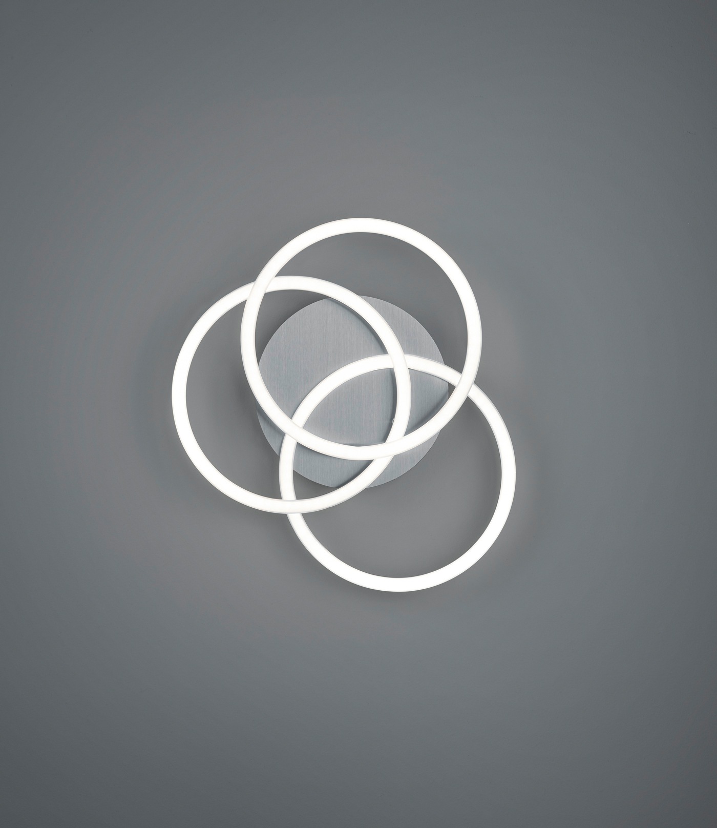 REALITY Leuchten LED Deckenleuchte »Circle«, 1 flammig, Leuchtmittel LED-Board | LED fest integriert, Deckenlampe Nickel matt mit schwenkbaren Ringen / inkl. Fernbedienung