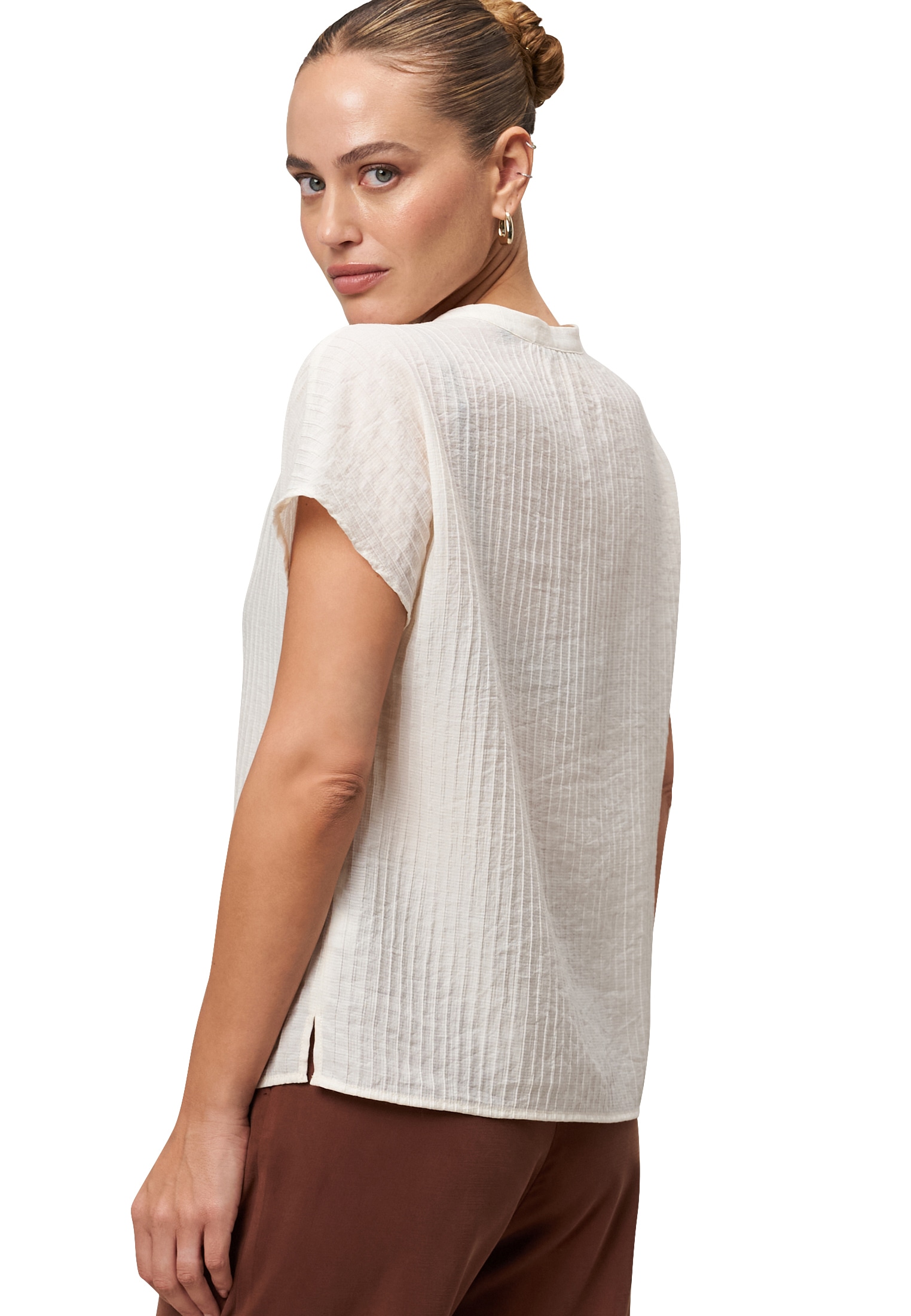 Zero Crinklebluse »Crinkle-Bluse mit V-Ausschnitt«