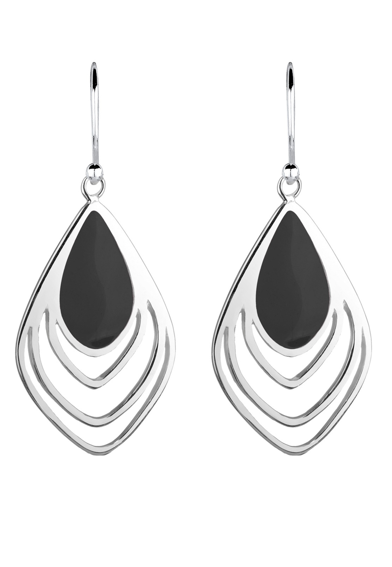 Elli Paar Ohrhänger »Ohrringe Feder Emaille Boho Hippie Festival 925 Silber«