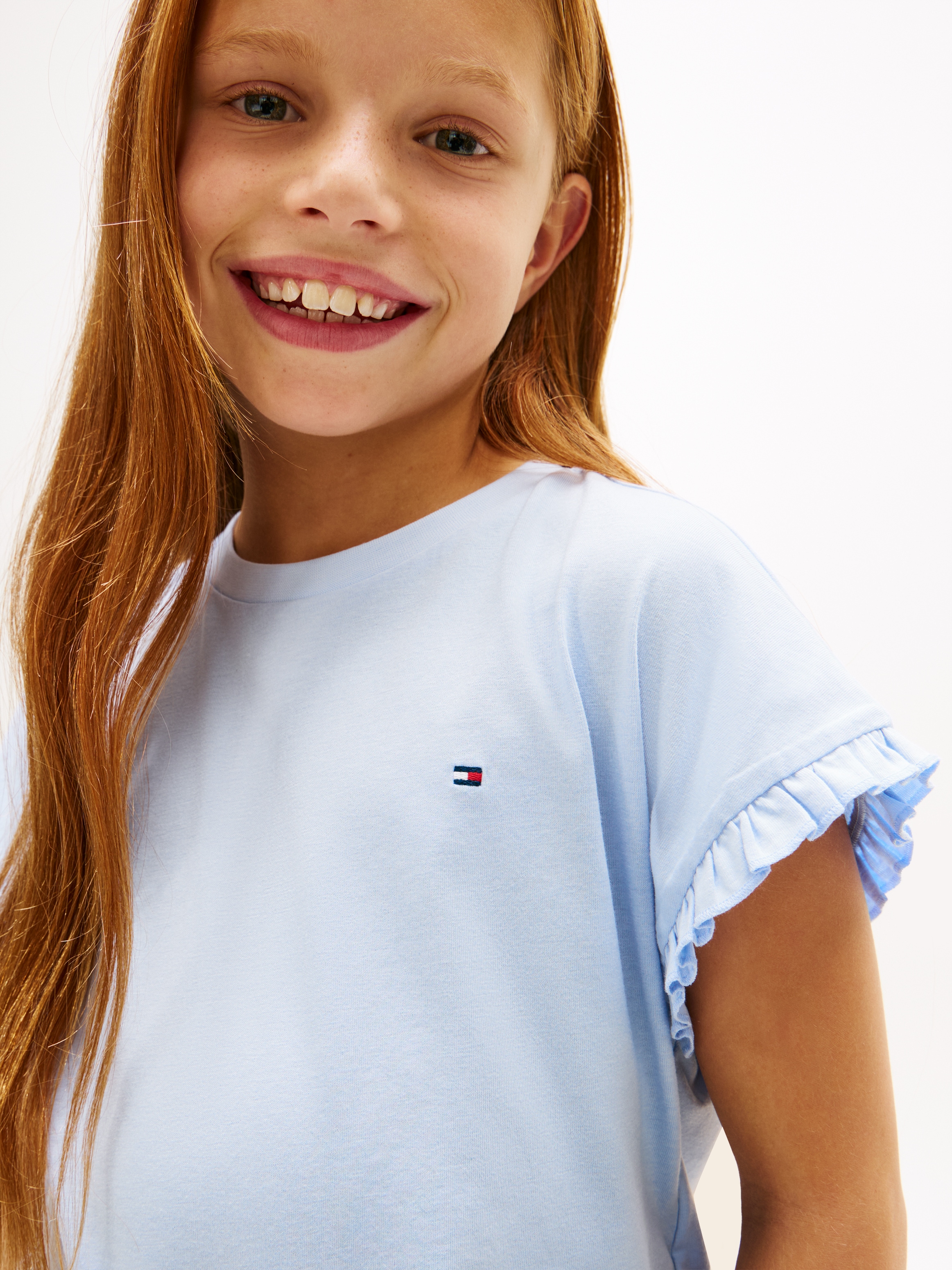 Tommy Hilfiger T-Shirt »ESSENTIAL TOP SHORT SLEEVE« Kinder bis 16 Jahre, mit Rüschen, relaxed fit