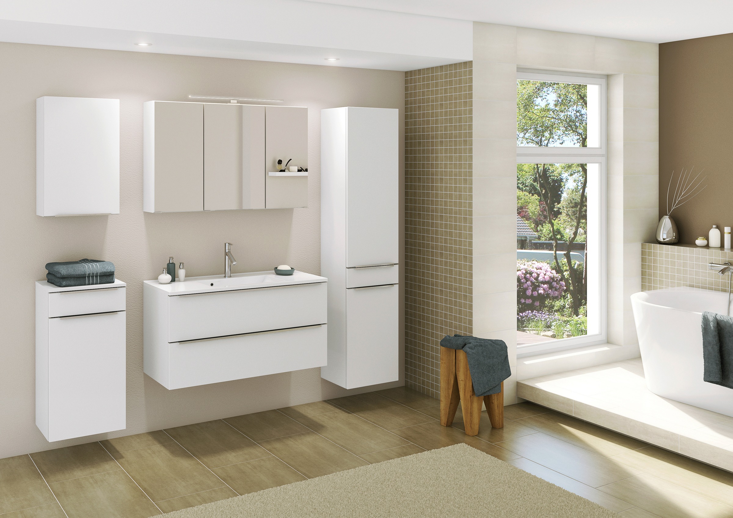 welltime Seitenschrank »Matera«, Breite 40 cm, hochwertige matte MDF-Fronten und Softclose-Funktion