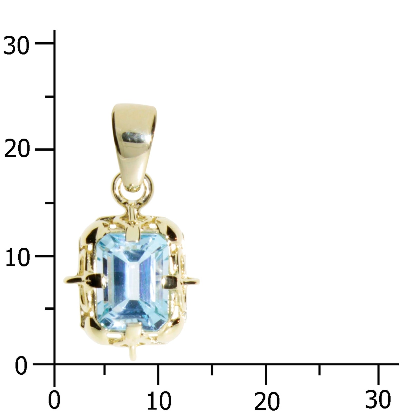 OSTSEE-SCHMUCK Kettenanhänger »- Annerose 8x6 mm - Gold 333/000 - Blautopas«