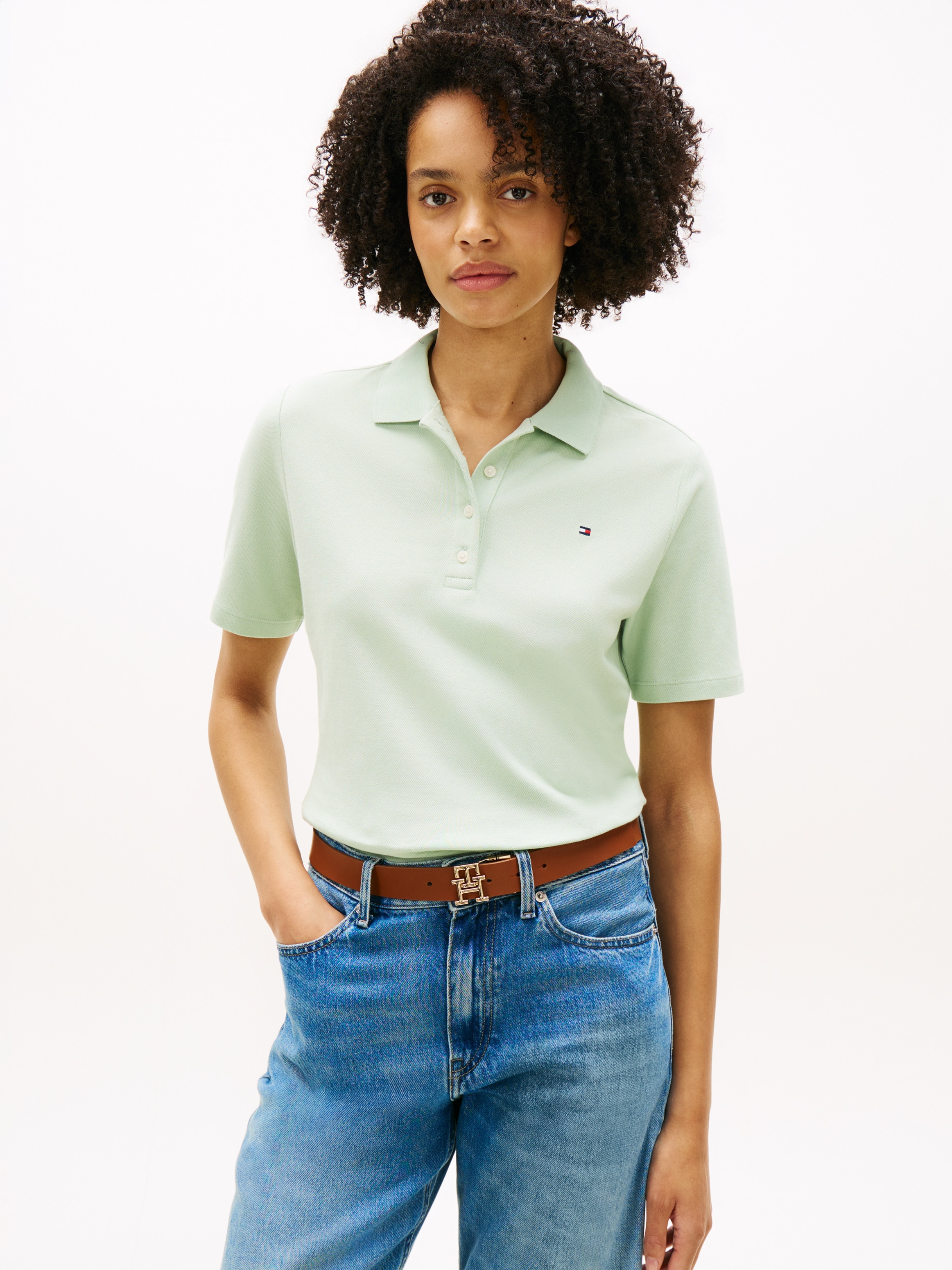 Tommy Hilfiger Poloshirt »1985 REG PIQUE POLO« mit Logo-Stickerei, Seitenschlitze, Regular Fit