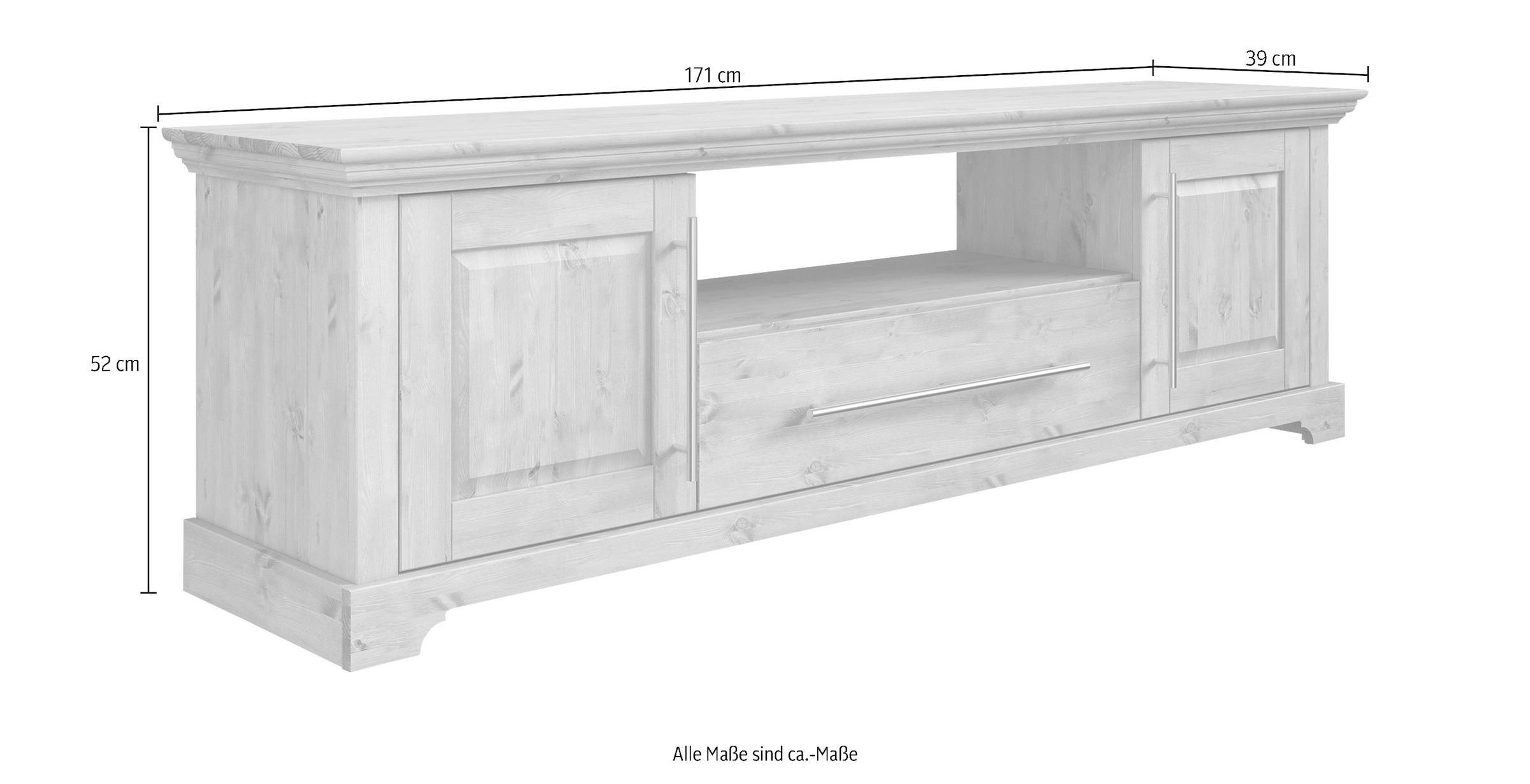 Home affaire TV-Board »Meliss«, Lowboard, 2-türig, Breite 171 cm, Kiefer massiv, FSC®