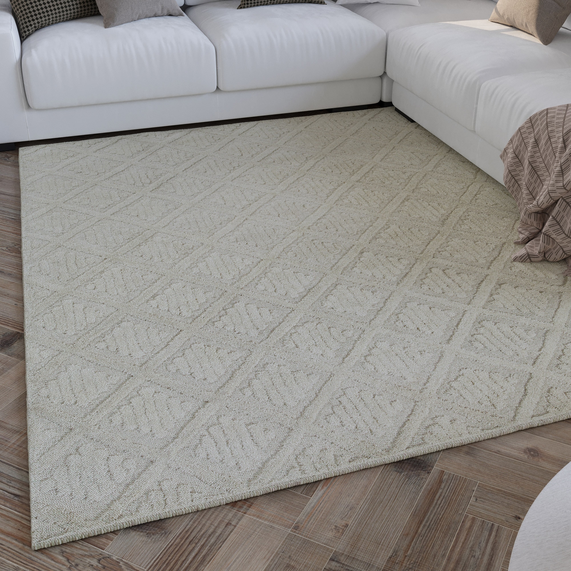 Wecon Home Wollteppich »Hamptons SEVENTEEN«, rechteckig, 10 mm Höhe, Schurwolle, Kurzflor,...